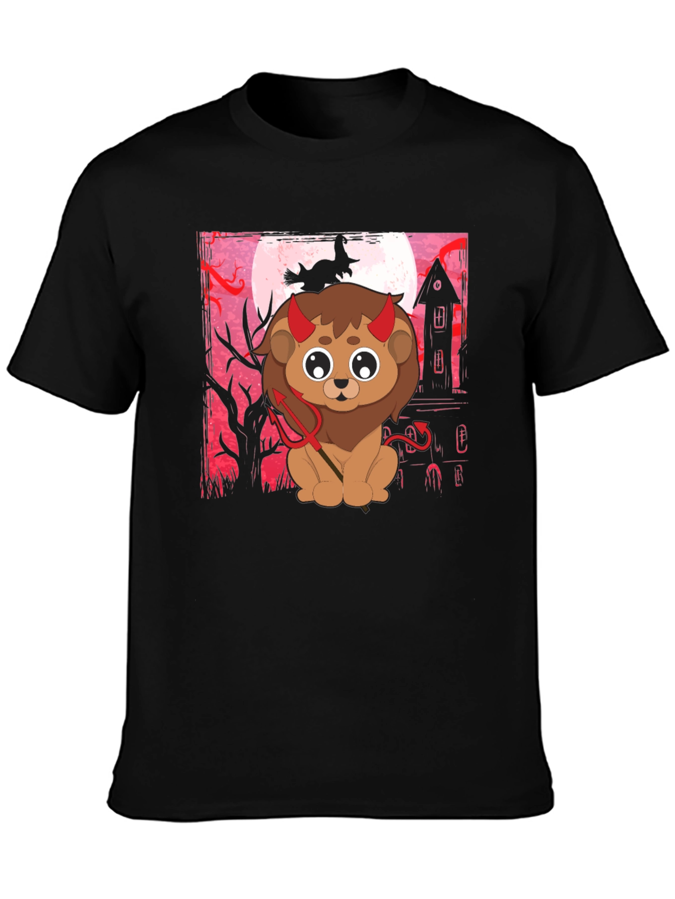 Halloween Devil Lion Graphic Tee