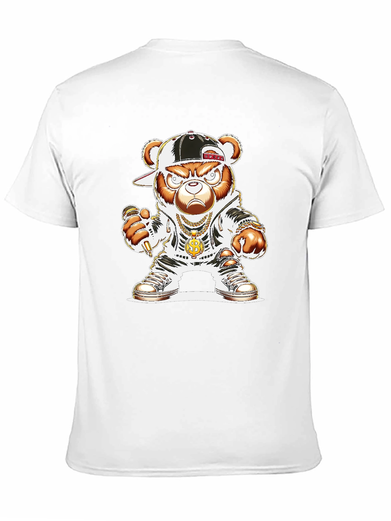 Hip Hop Bear Graphic Tee - Black T-Shirt