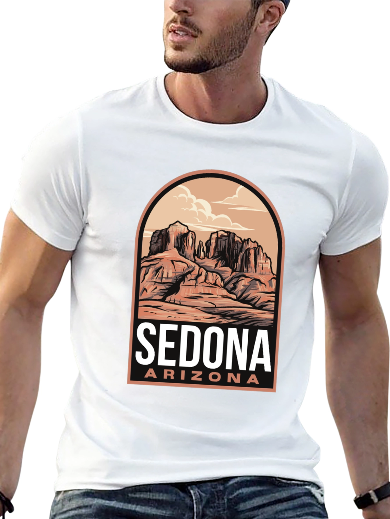 Sedona Arizona Graphic T-Shirt - Desert Scene