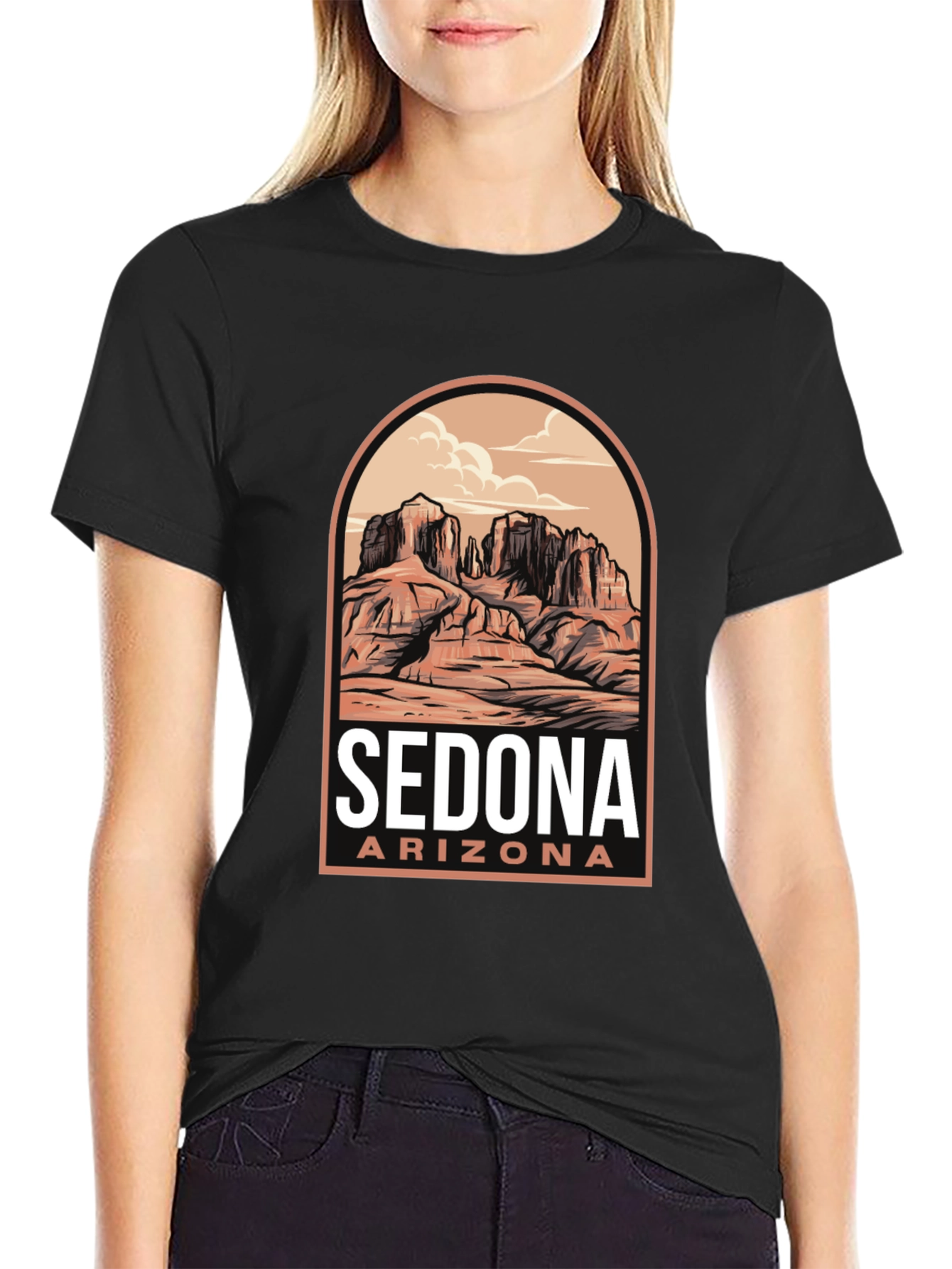 Sedona Arizona Graphic T-Shirt - Desert Scene