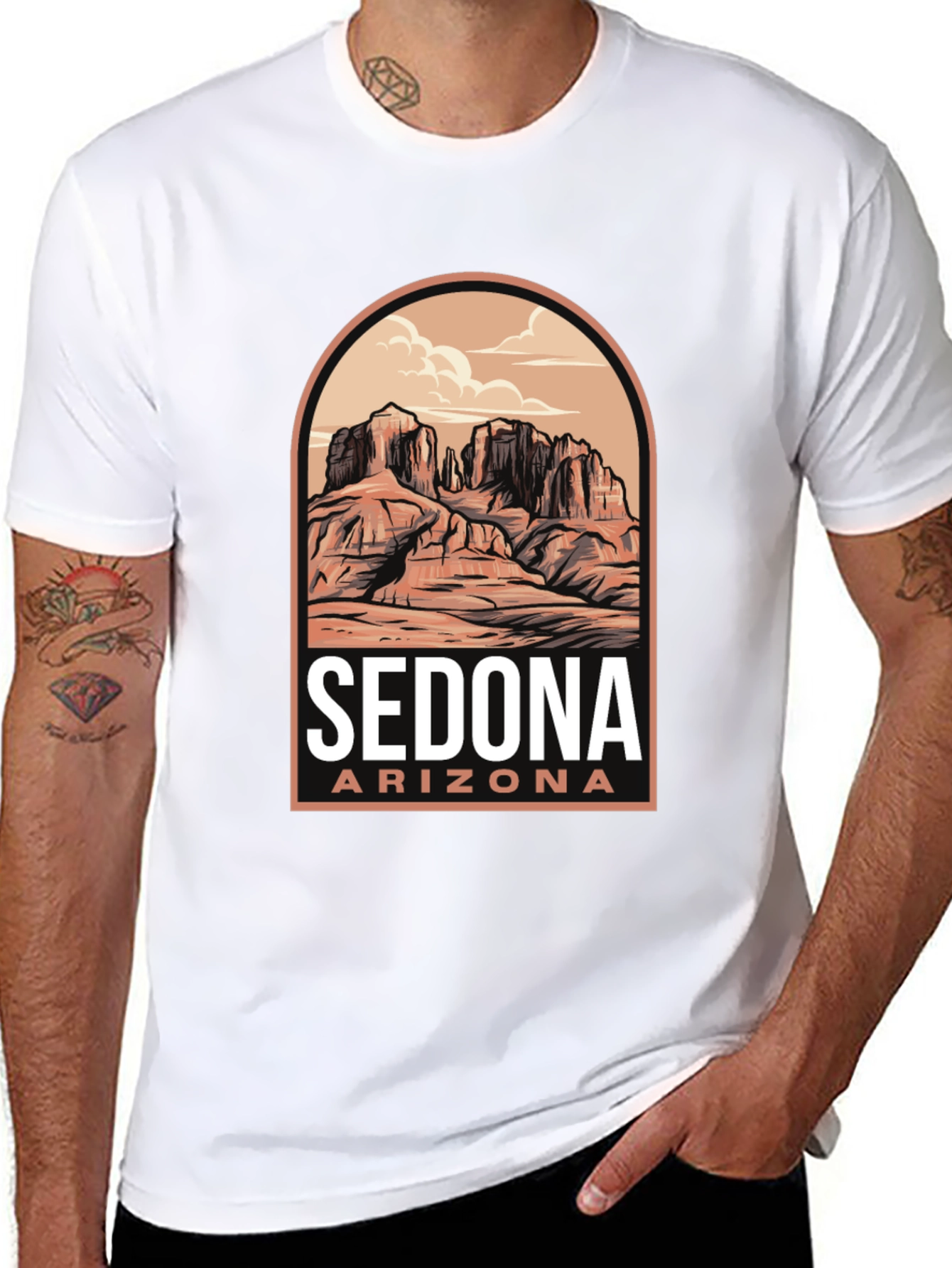 Sedona Arizona Graphic T-Shirt - Desert Scene