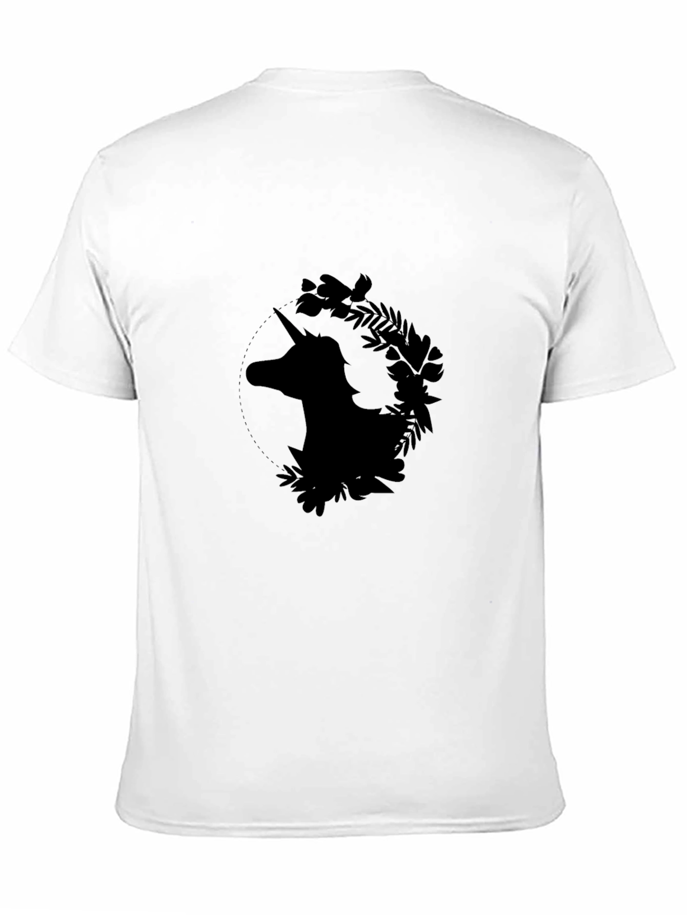 Unicorn Floral Graphic Black T-Shirt
