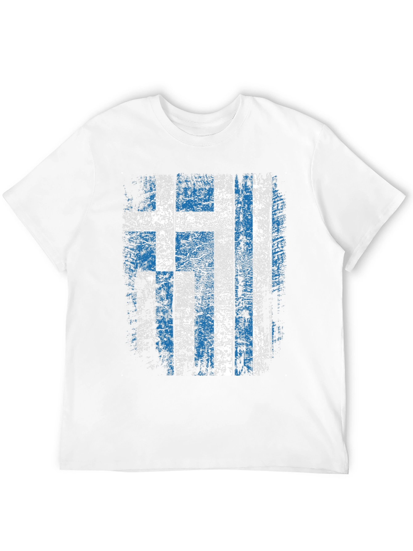 Greek Flag Distressed Graphic T-Shirt
