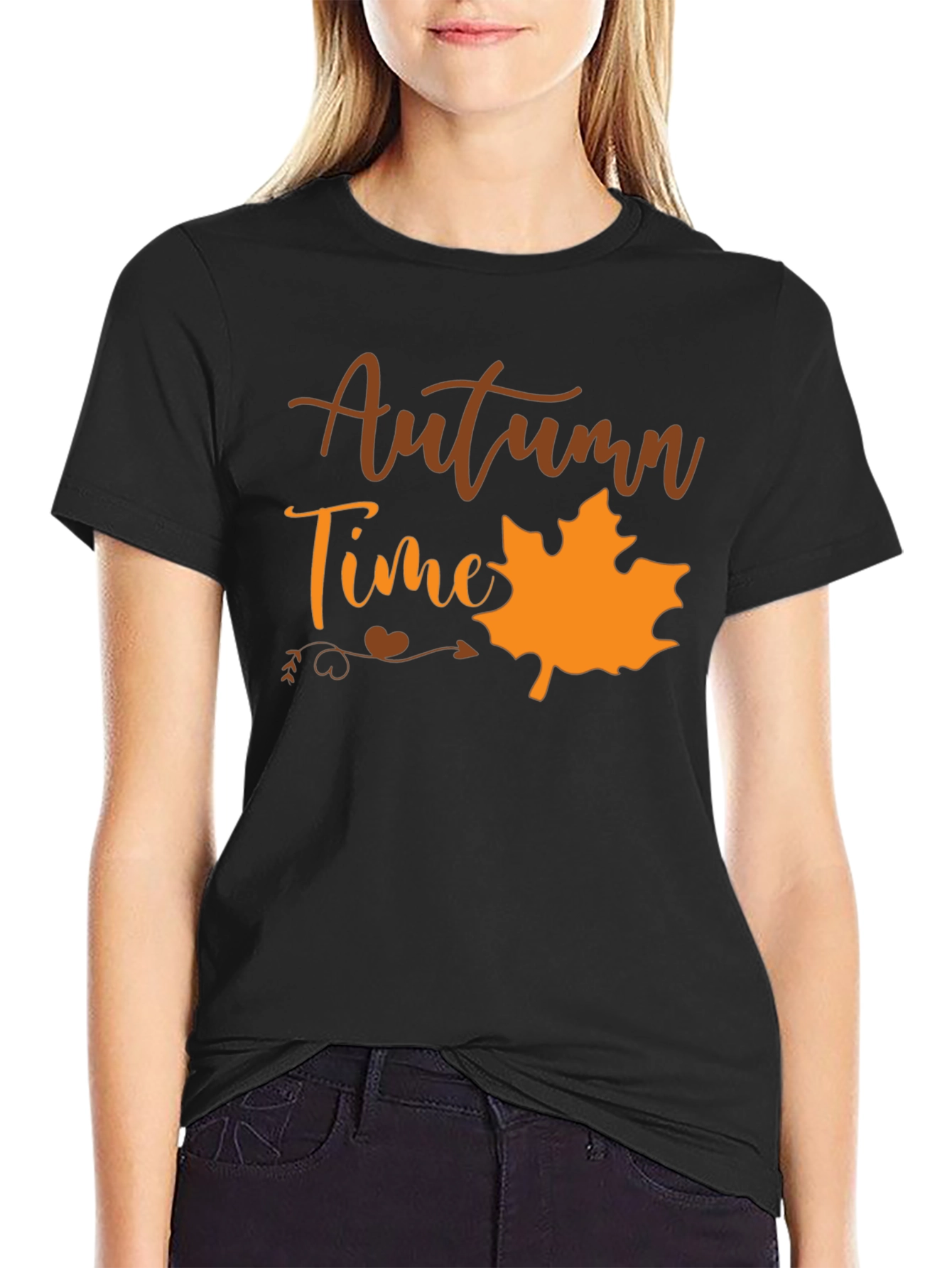 Autumn Time Black T-Shirt