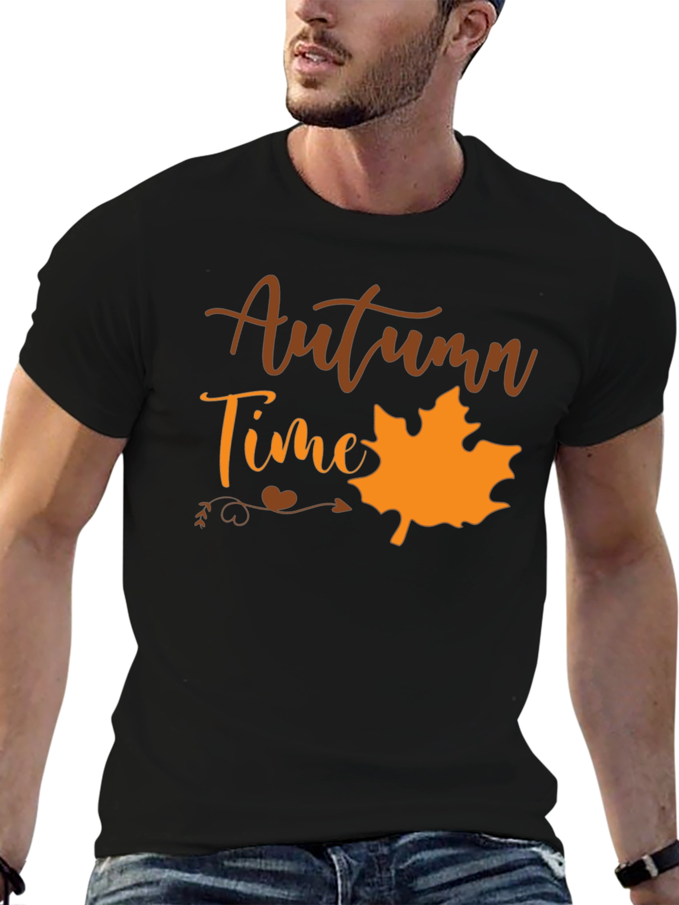 Autumn Time Black T-Shirt