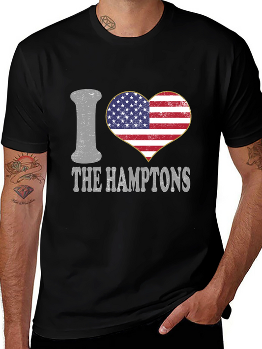 I Heart The Hamptons USA Flag T-Shirt