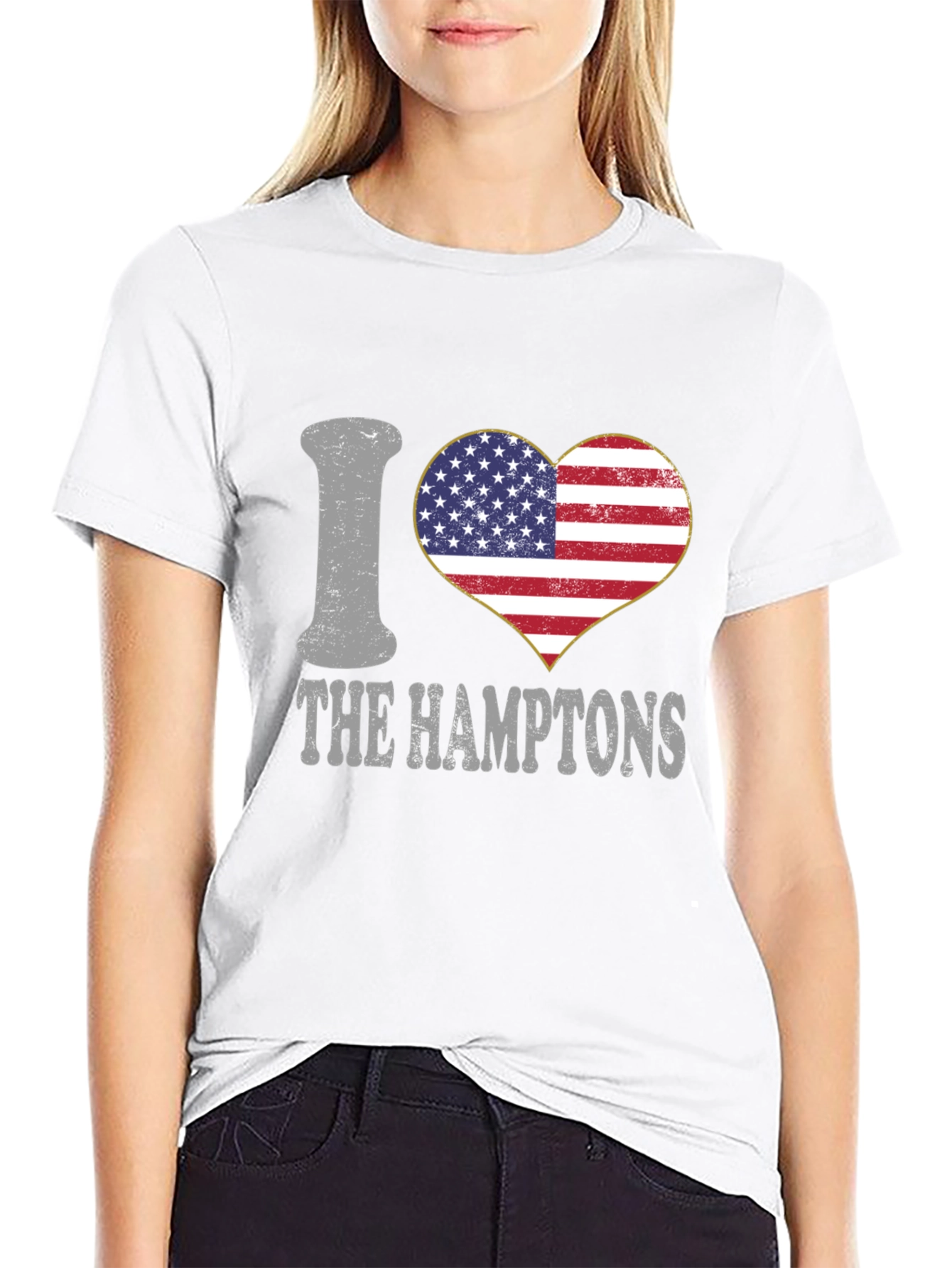I Heart The Hamptons USA Flag T-Shirt