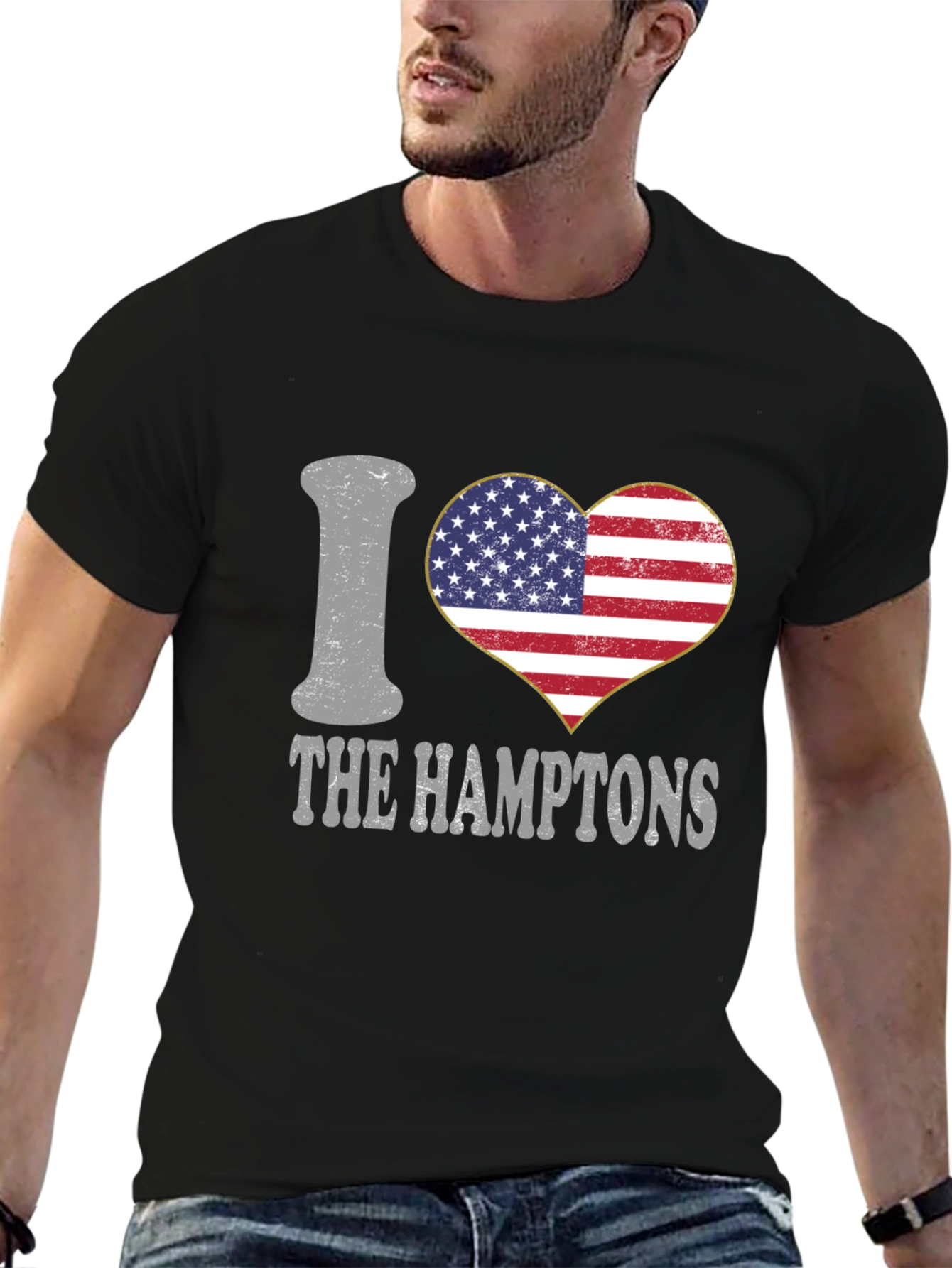 I Heart The Hamptons USA Flag T-Shirt