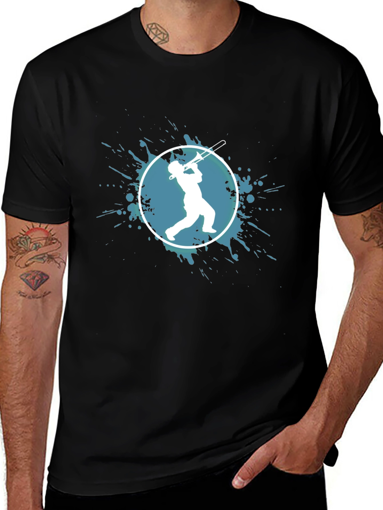 Musician Graphic Tee - Trombone Player Design