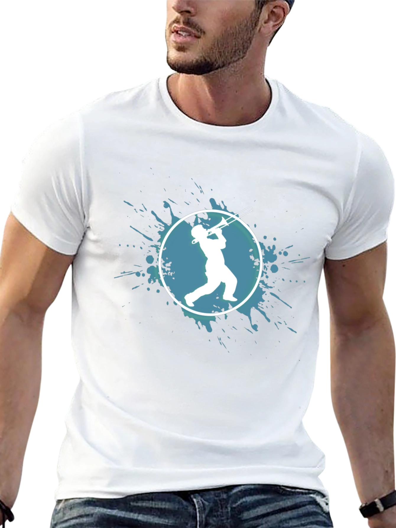 Musician Graphic Tee - Trombone Player Design