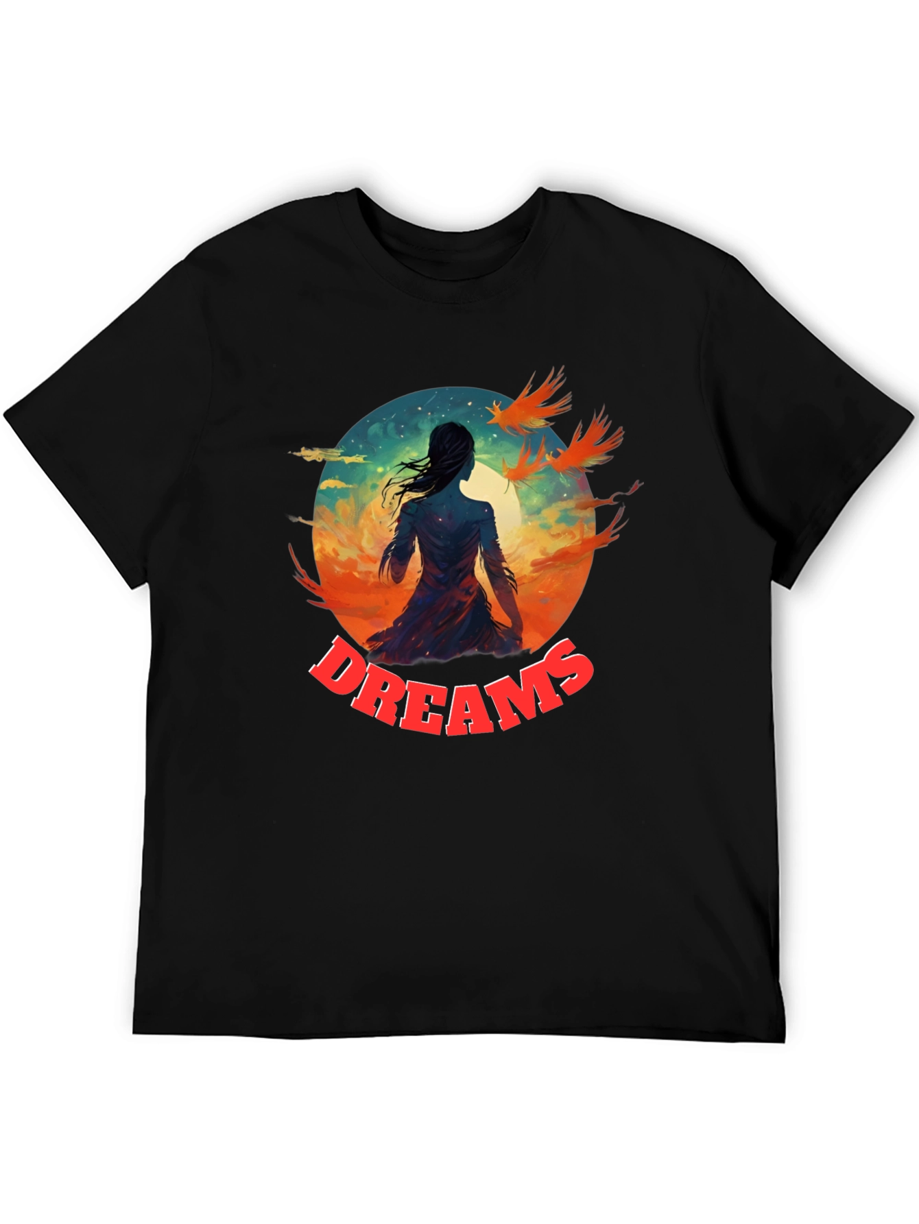 Dreams Graphic T-Shirt | Artistic Black Tee