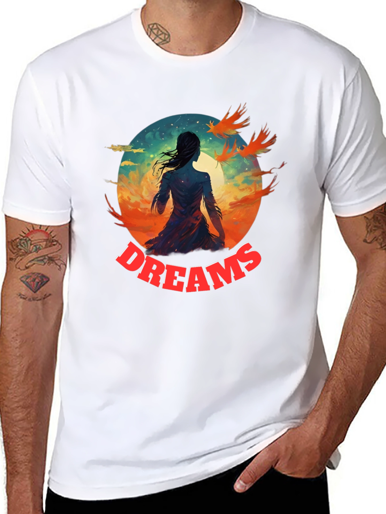 Dreams Graphic T-Shirt | Artistic Black Tee