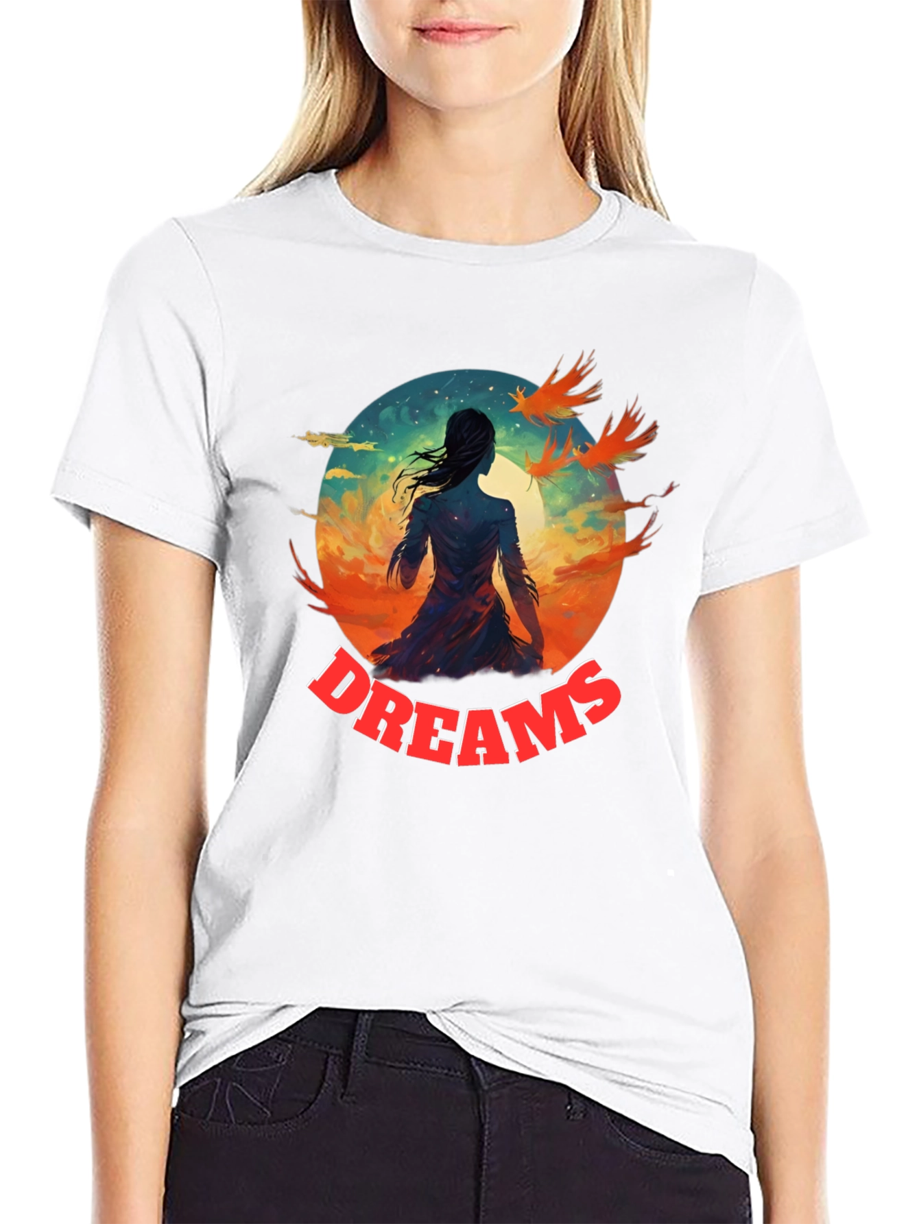 Dreams Graphic T-Shirt | Artistic Black Tee