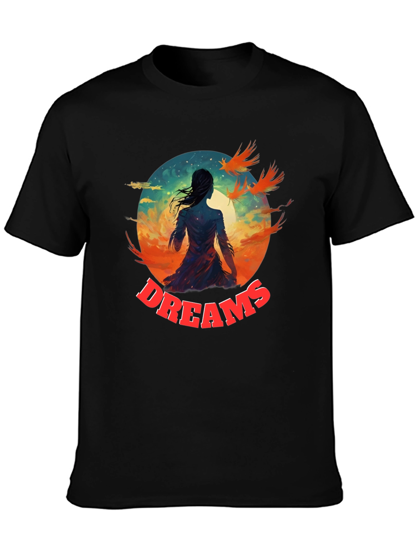 Dreams Graphic T-Shirt | Artistic Black Tee