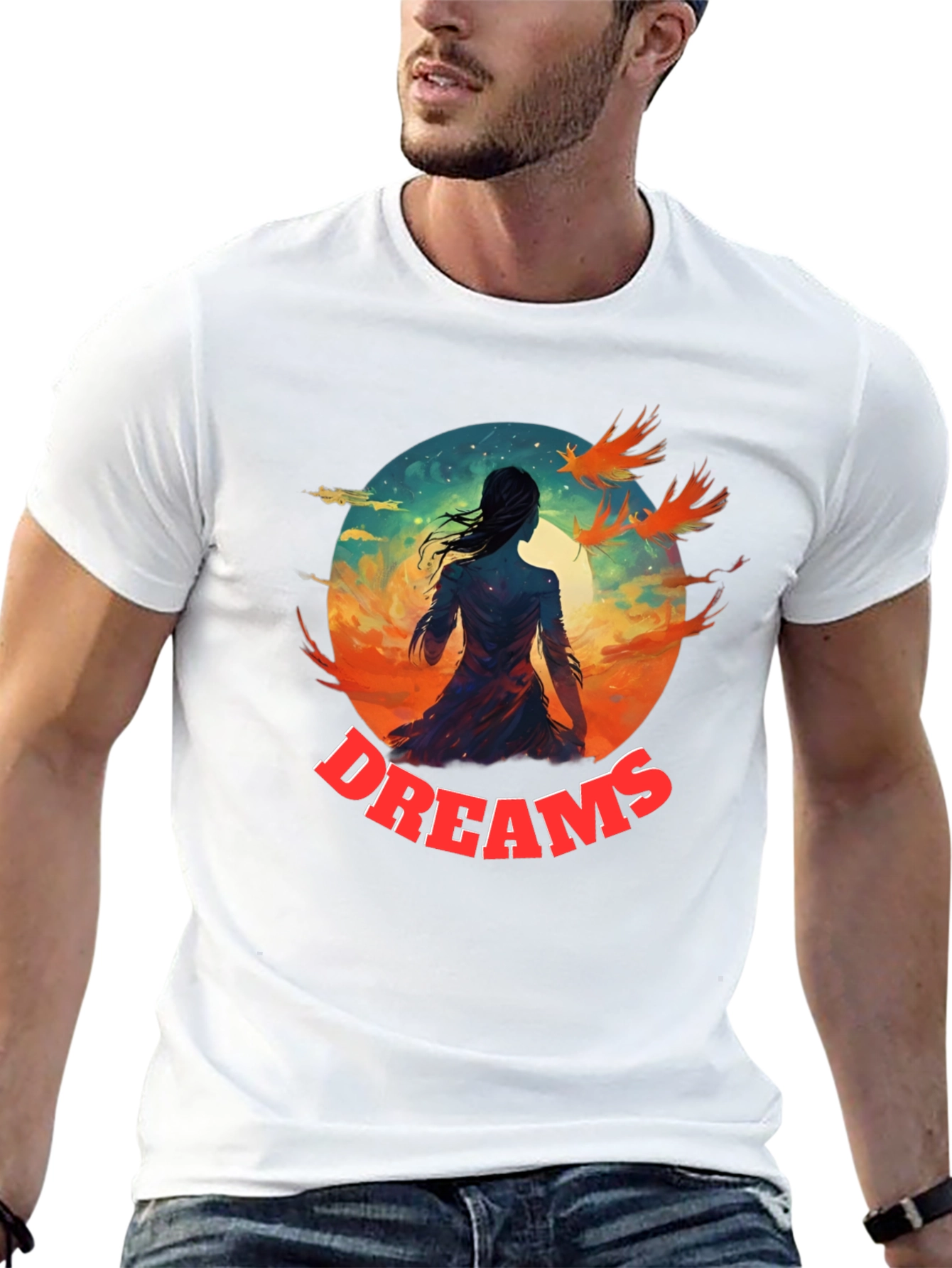 Dreams Graphic T-Shirt | Artistic Black Tee