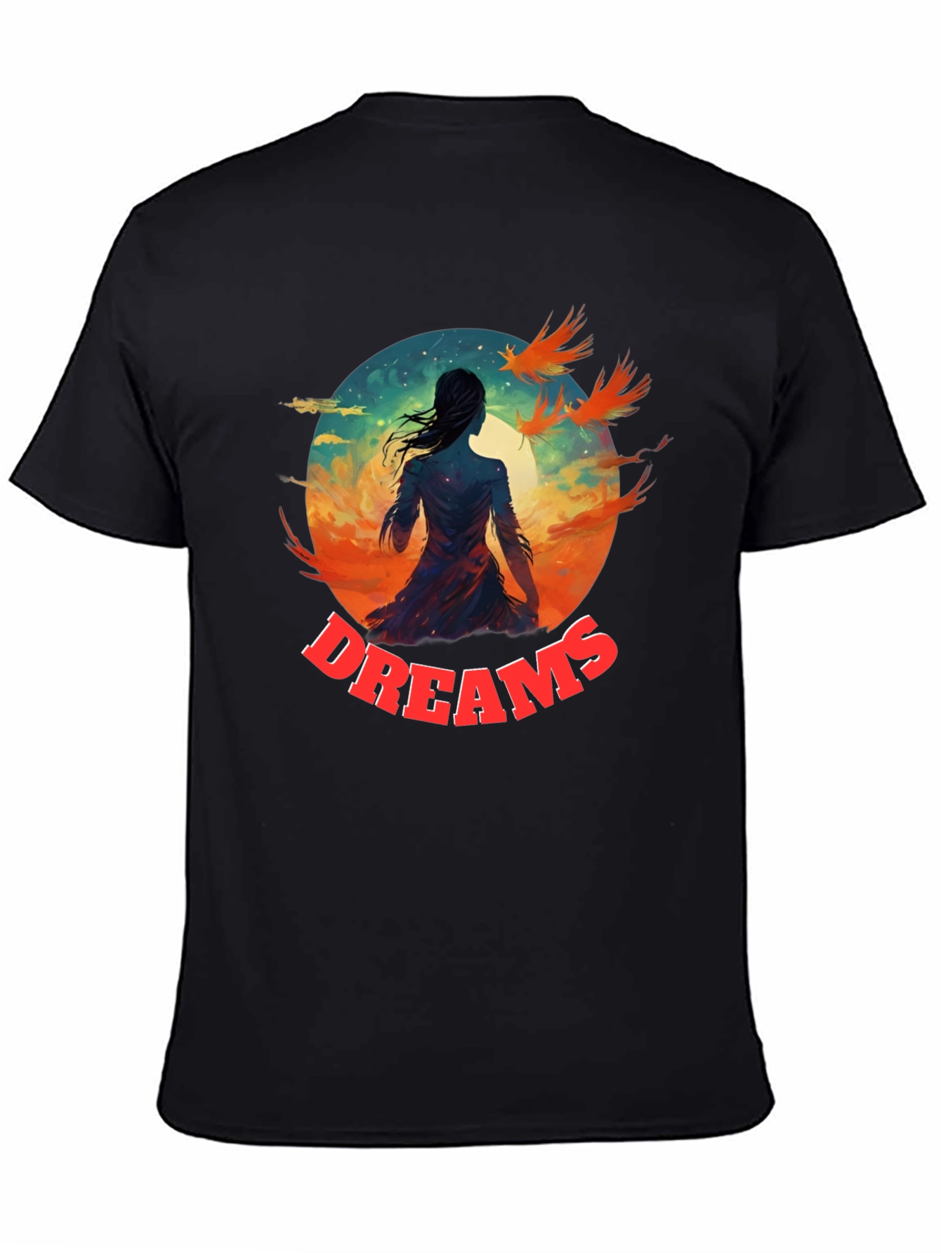 Dreams Graphic T-Shirt | Artistic Black Tee