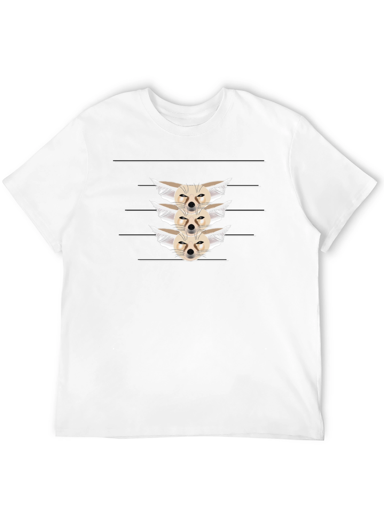 Fennec Fox Stack Black T-Shirt