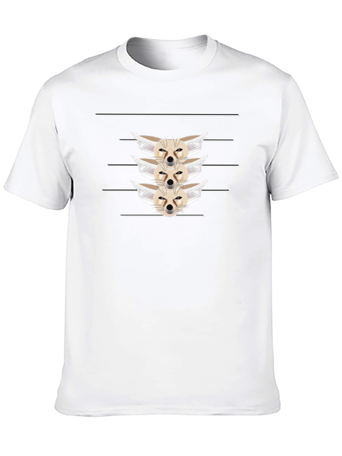 Fennec Fox Stack Black T-Shirt