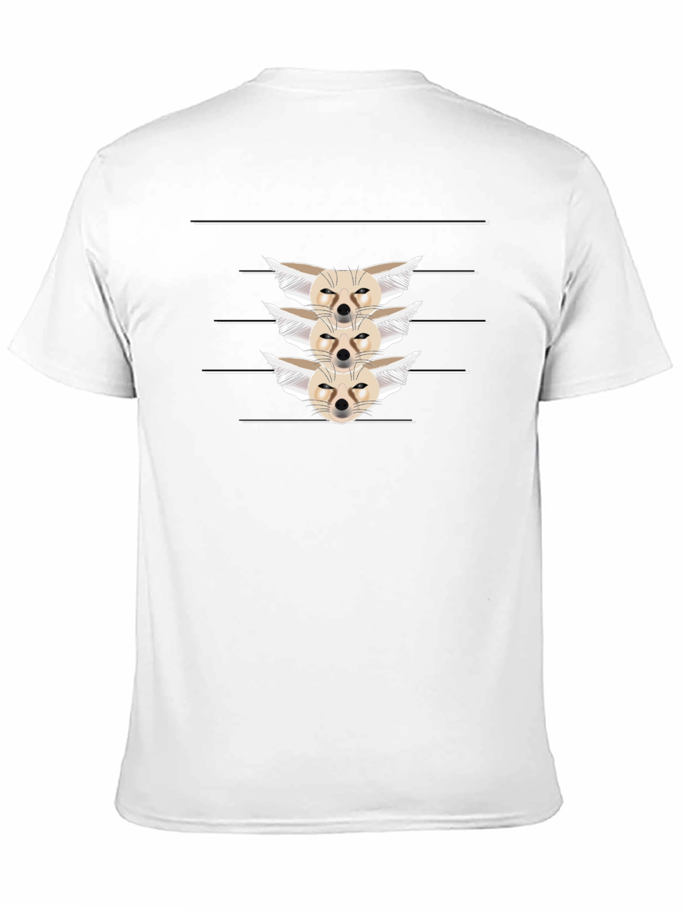 Fennec Fox Stack Black T-Shirt