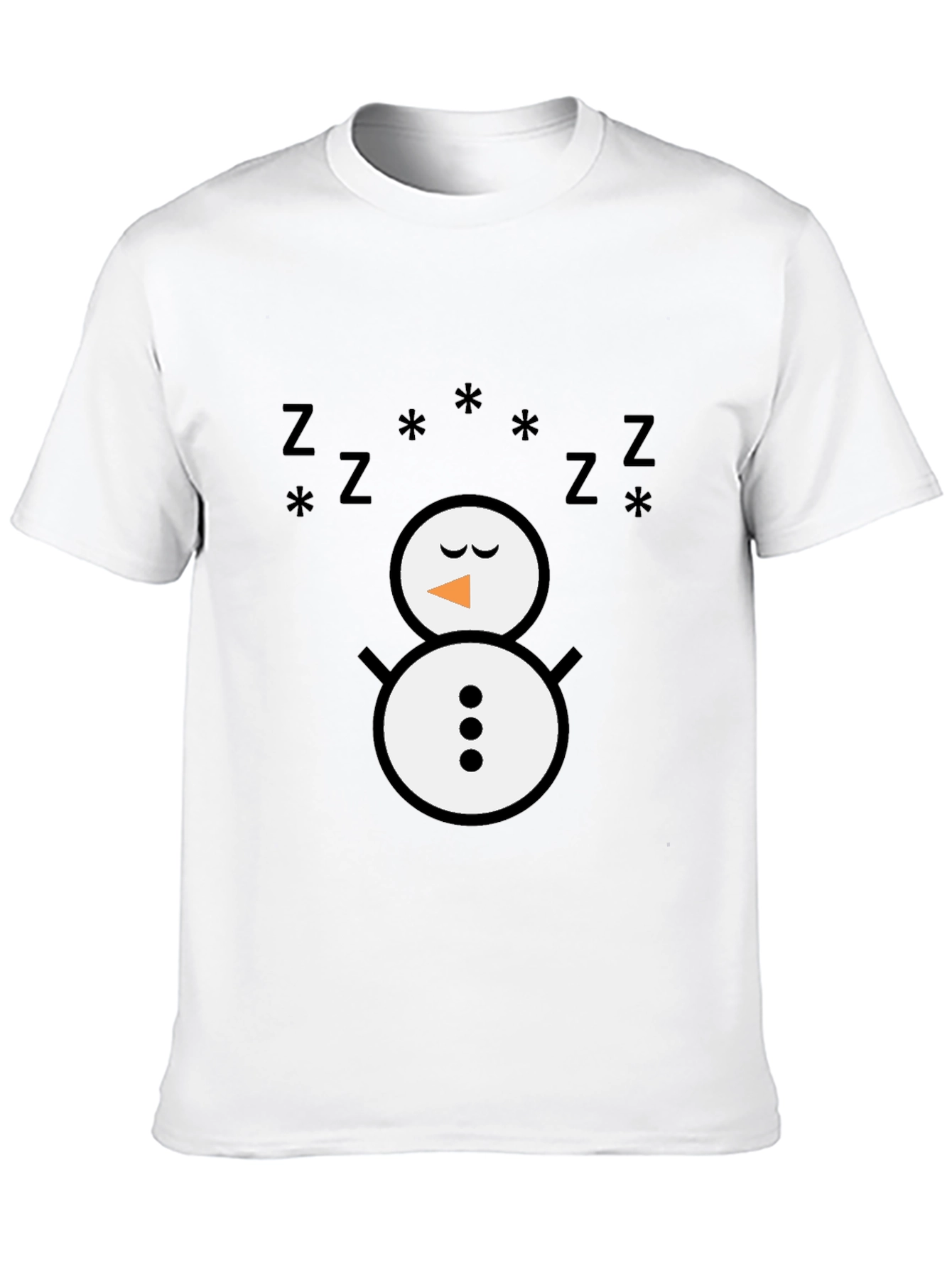 Sleeping Snowman Graphic T-Shirt - Black