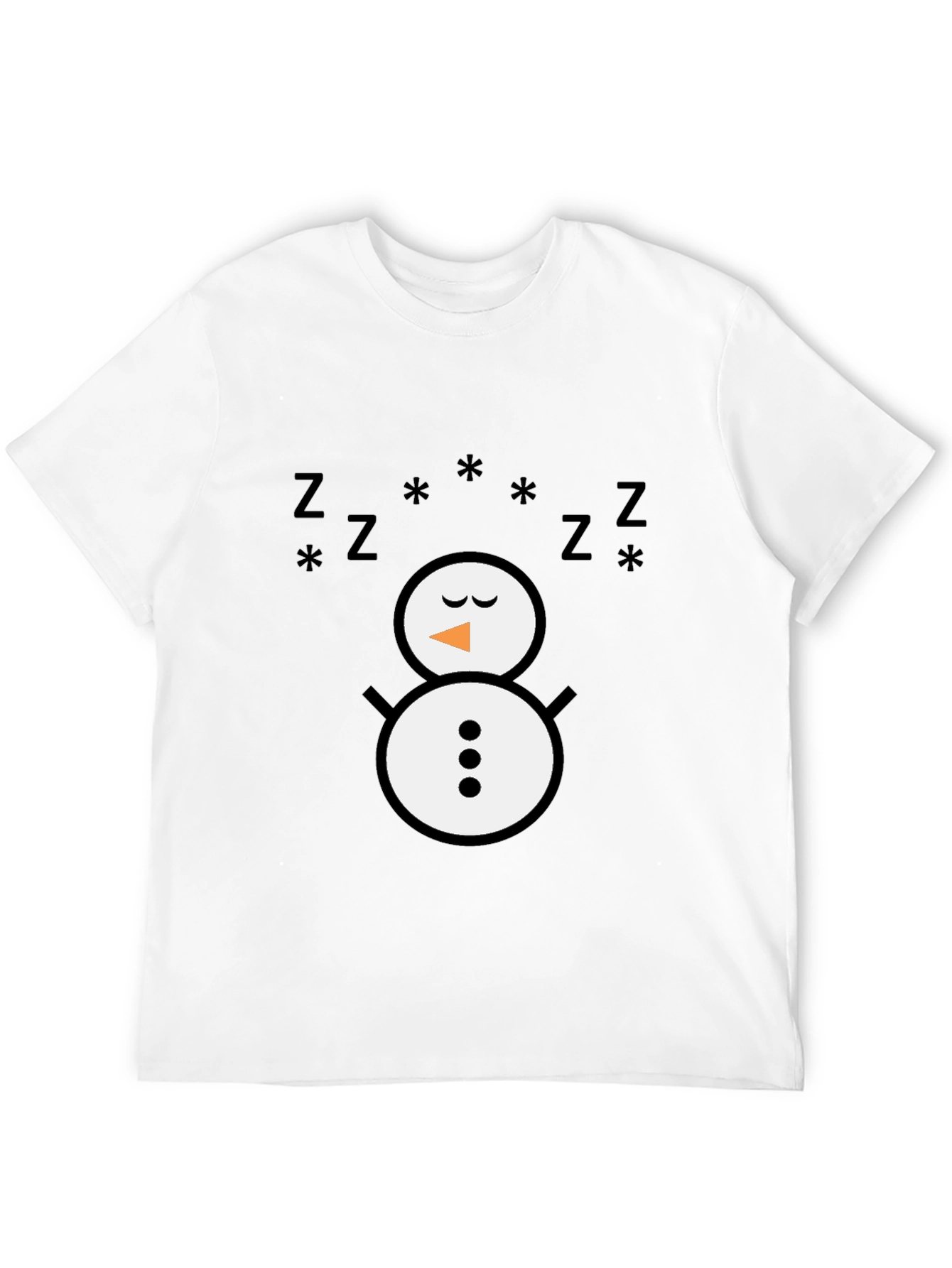 Sleeping Snowman Graphic T-Shirt - Black