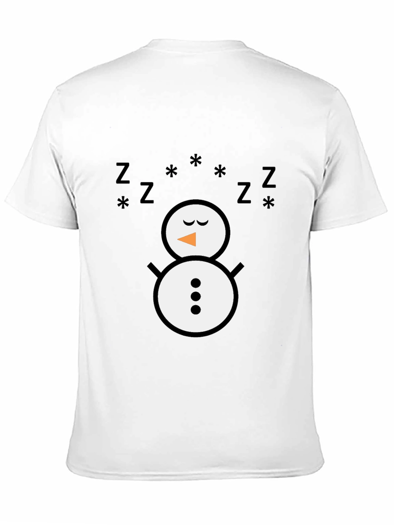Sleeping Snowman Graphic T-Shirt - Black