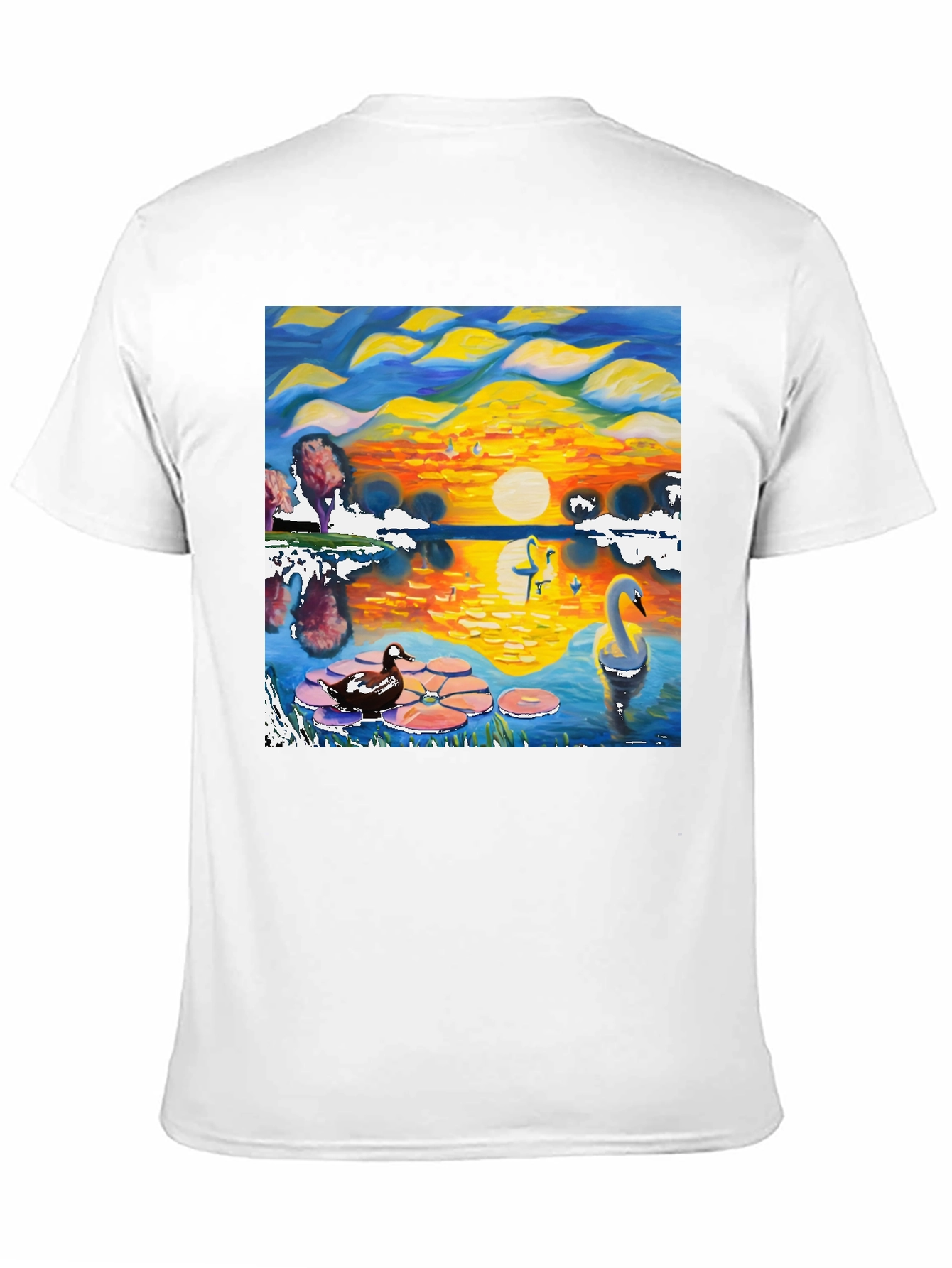 Swan Lake Graphic Tee - Artistic Black T-Shirt