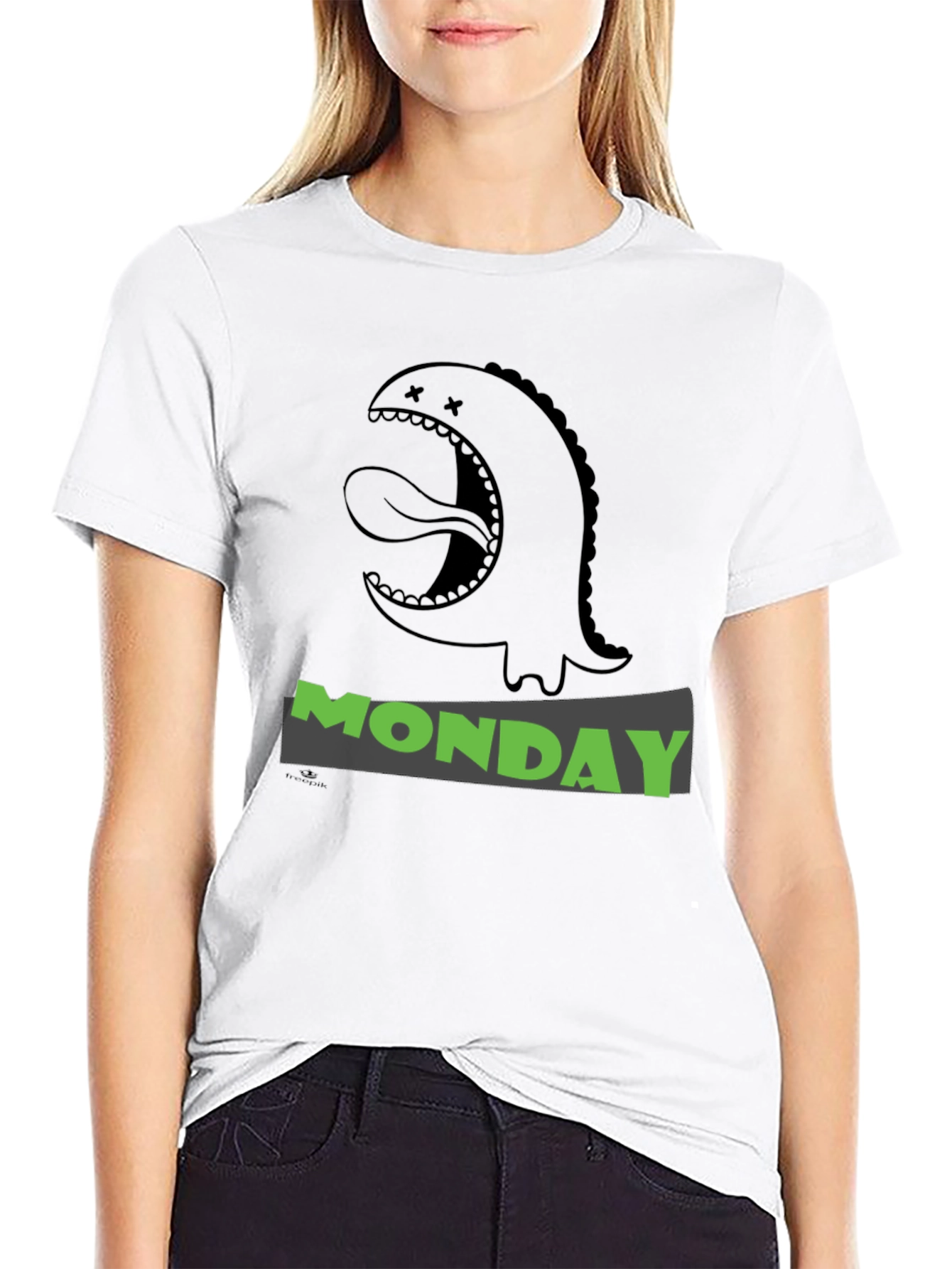Monday Monster Graphic T-Shirt - Black