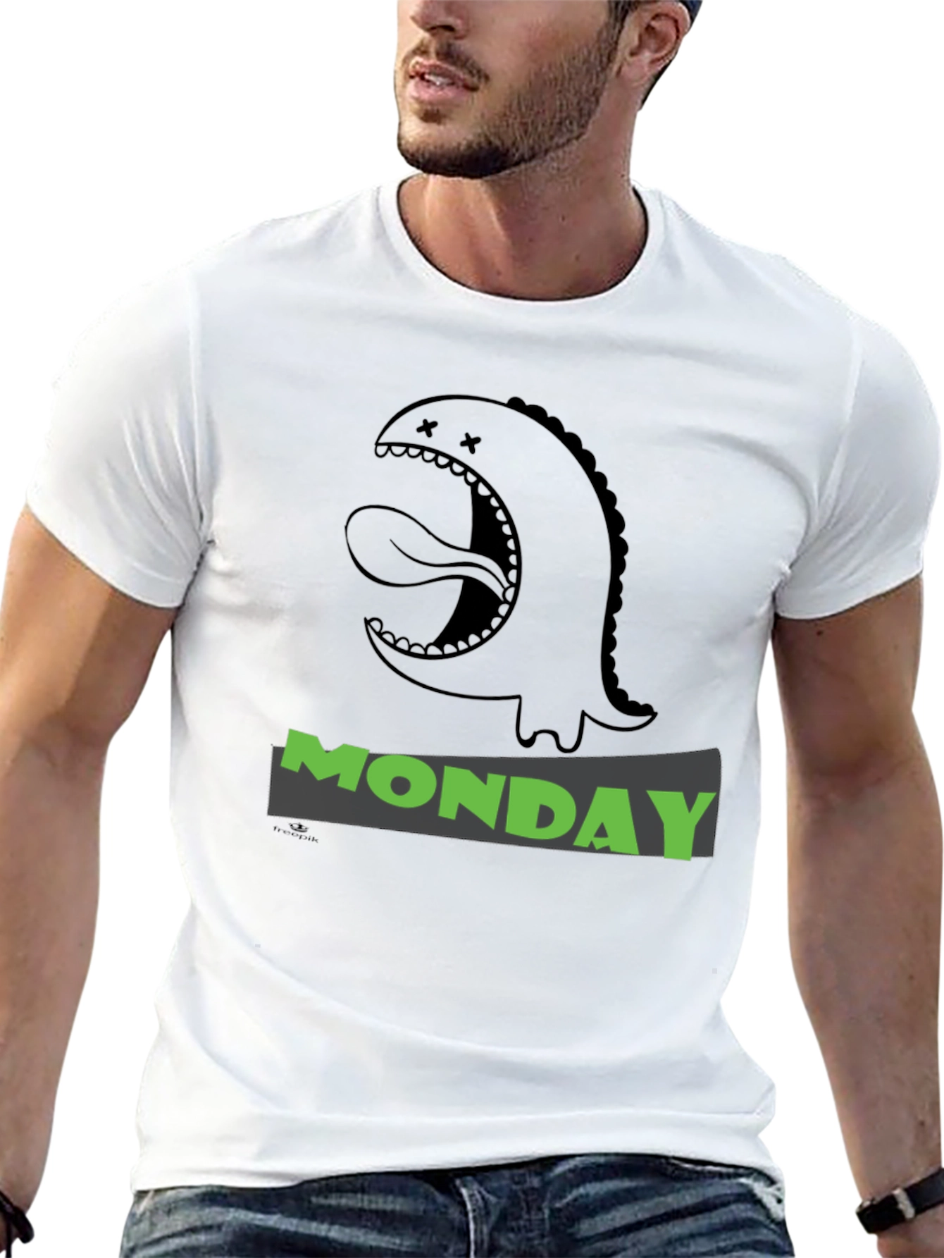 Monday Monster Graphic T-Shirt - Black