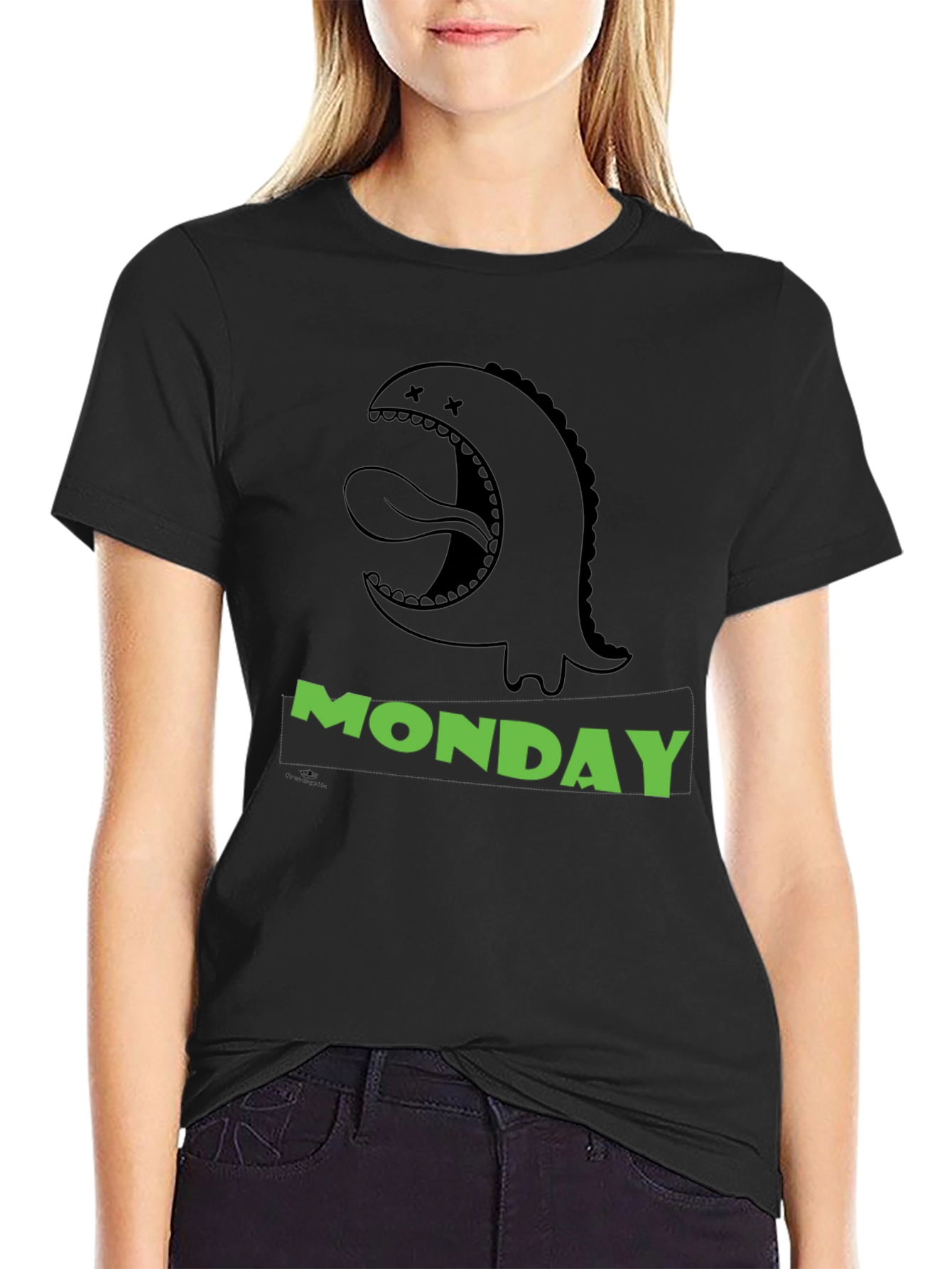 Monday Monster Graphic T-Shirt - Black