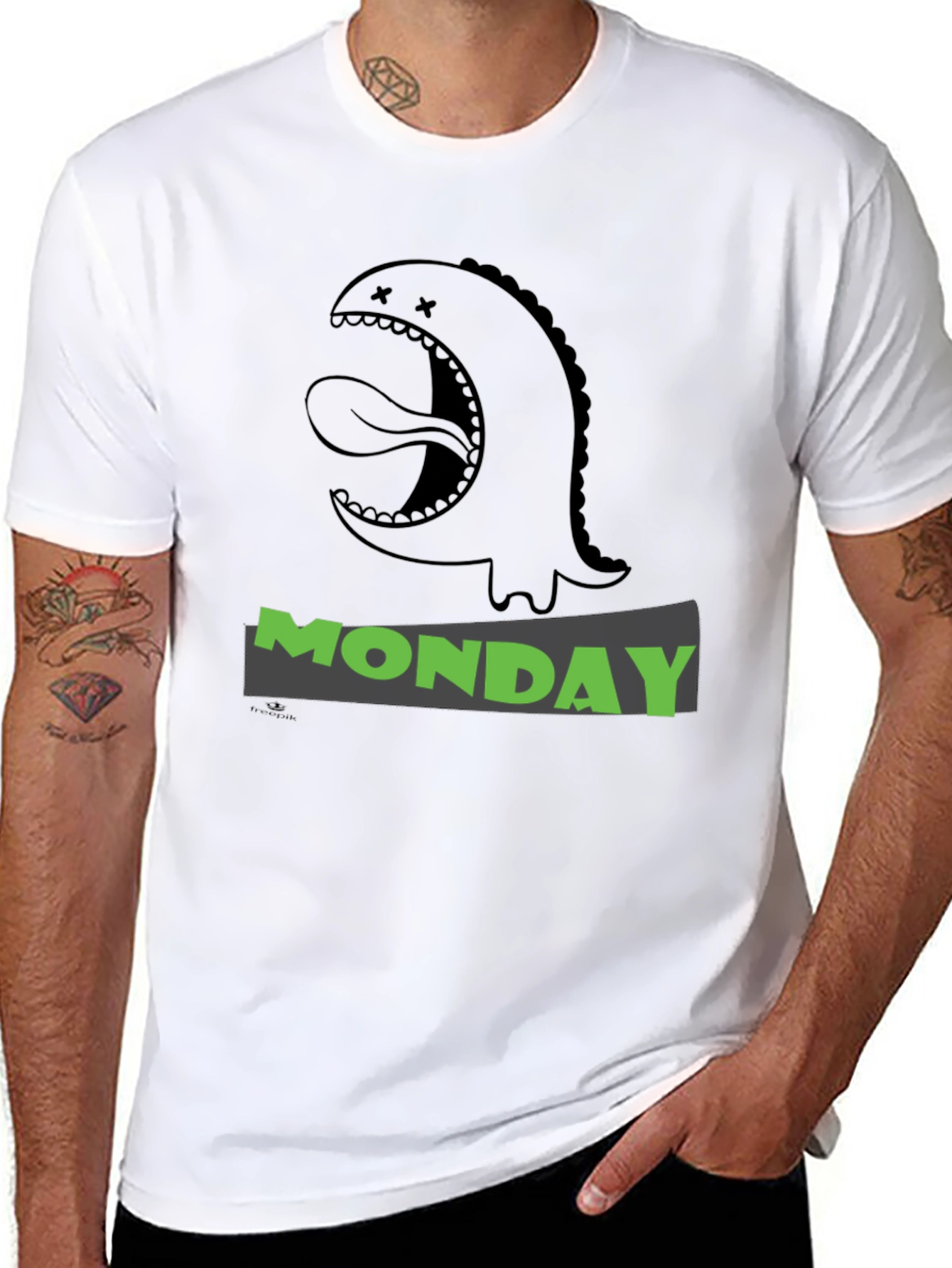 Monday Monster Graphic T-Shirt - Black