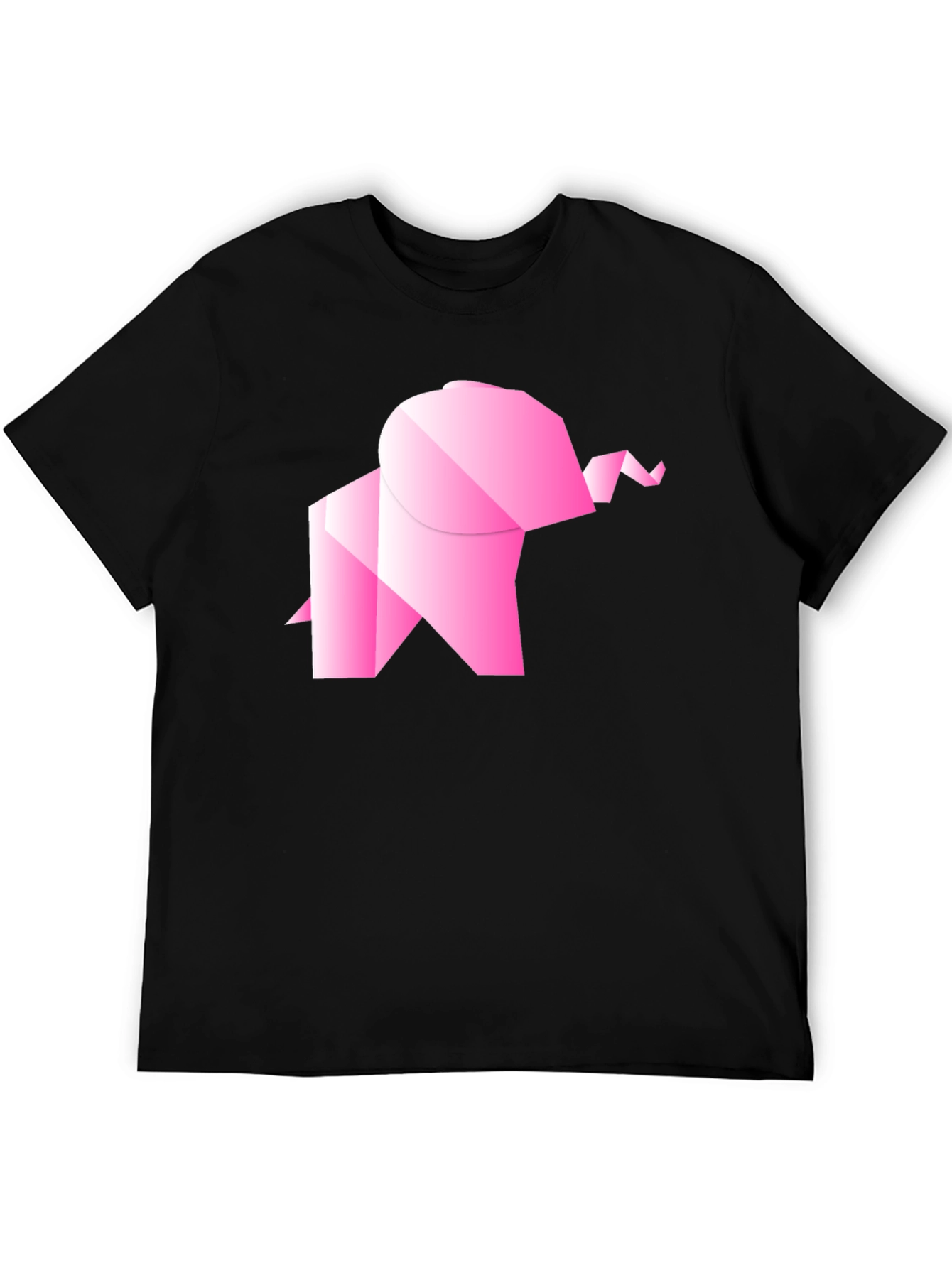 Origami Elephant Graphic Tee - Stylish Black T-Shirt
