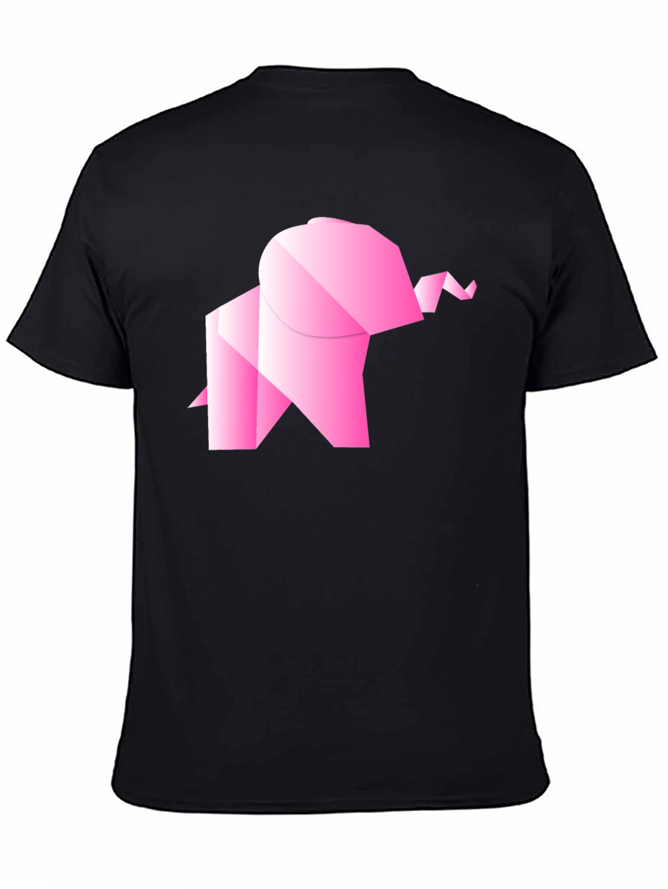 Origami Elephant Graphic Tee - Stylish Black T-Shirt