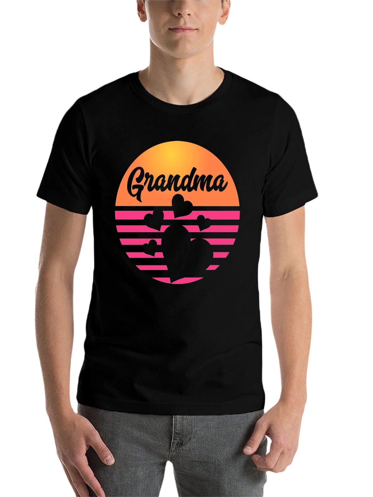 Retro Grandma Heart Graphic T-Shirt