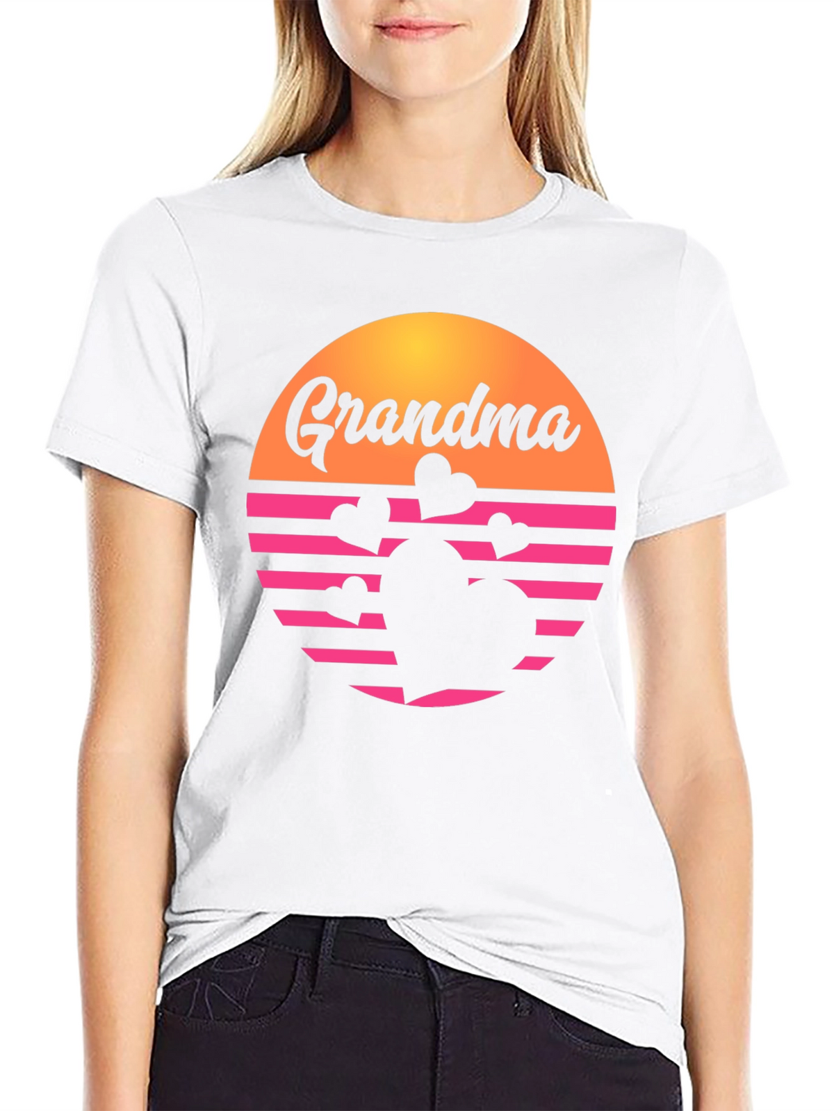 Retro Grandma Heart Graphic T-Shirt