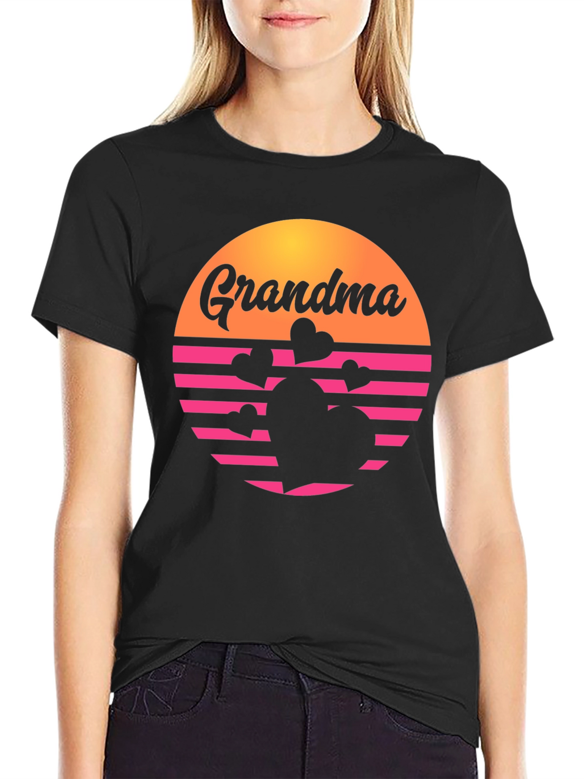 Retro Grandma Heart Graphic T-Shirt