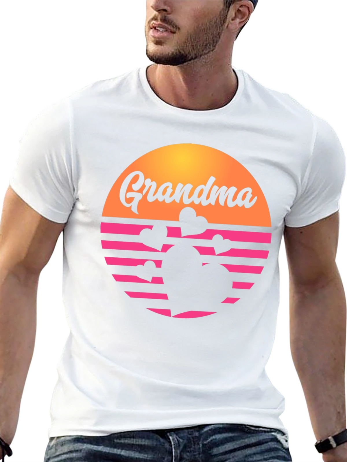 Retro Grandma Heart Graphic T-Shirt