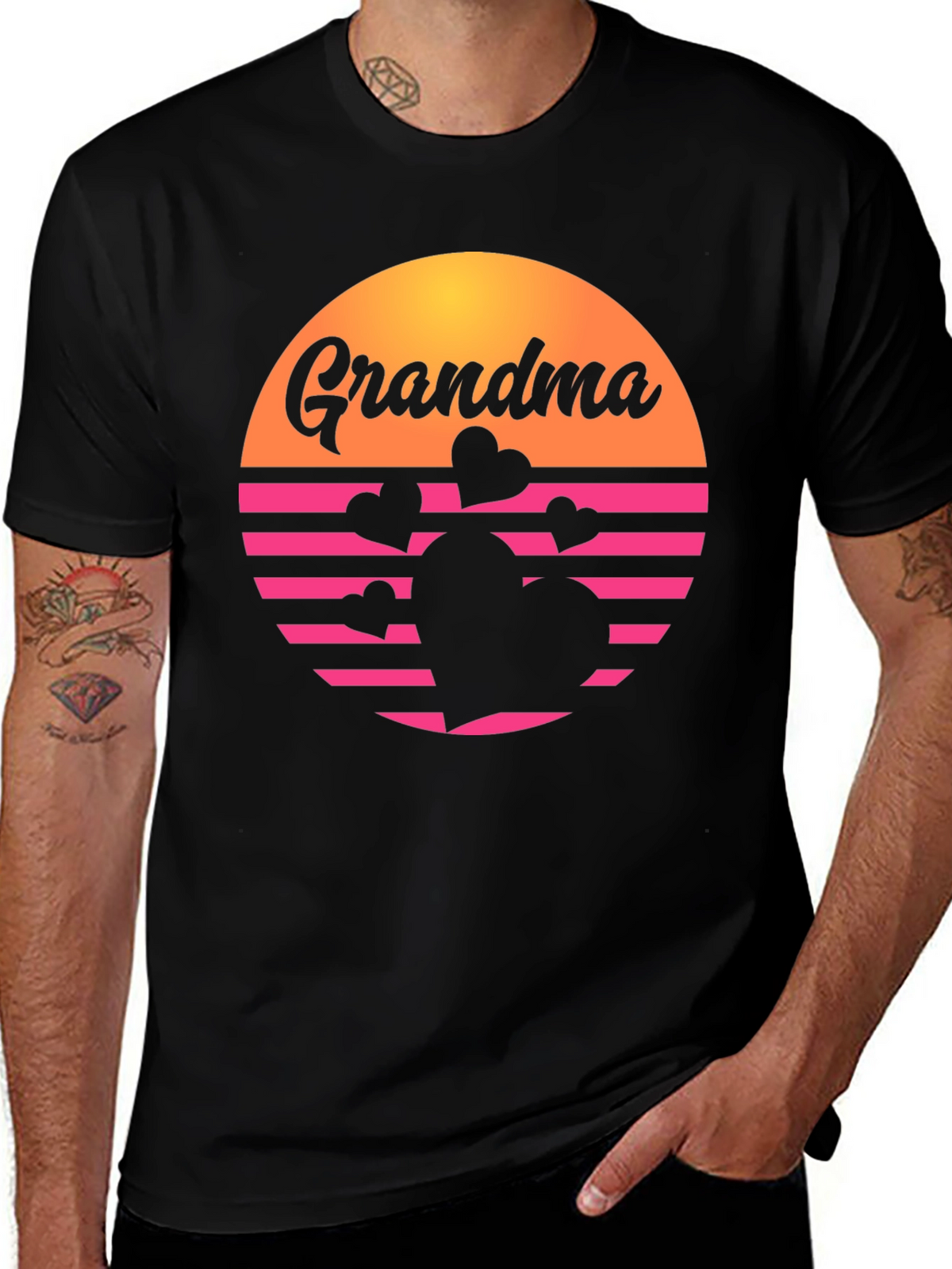 Retro Grandma Heart Graphic T-Shirt