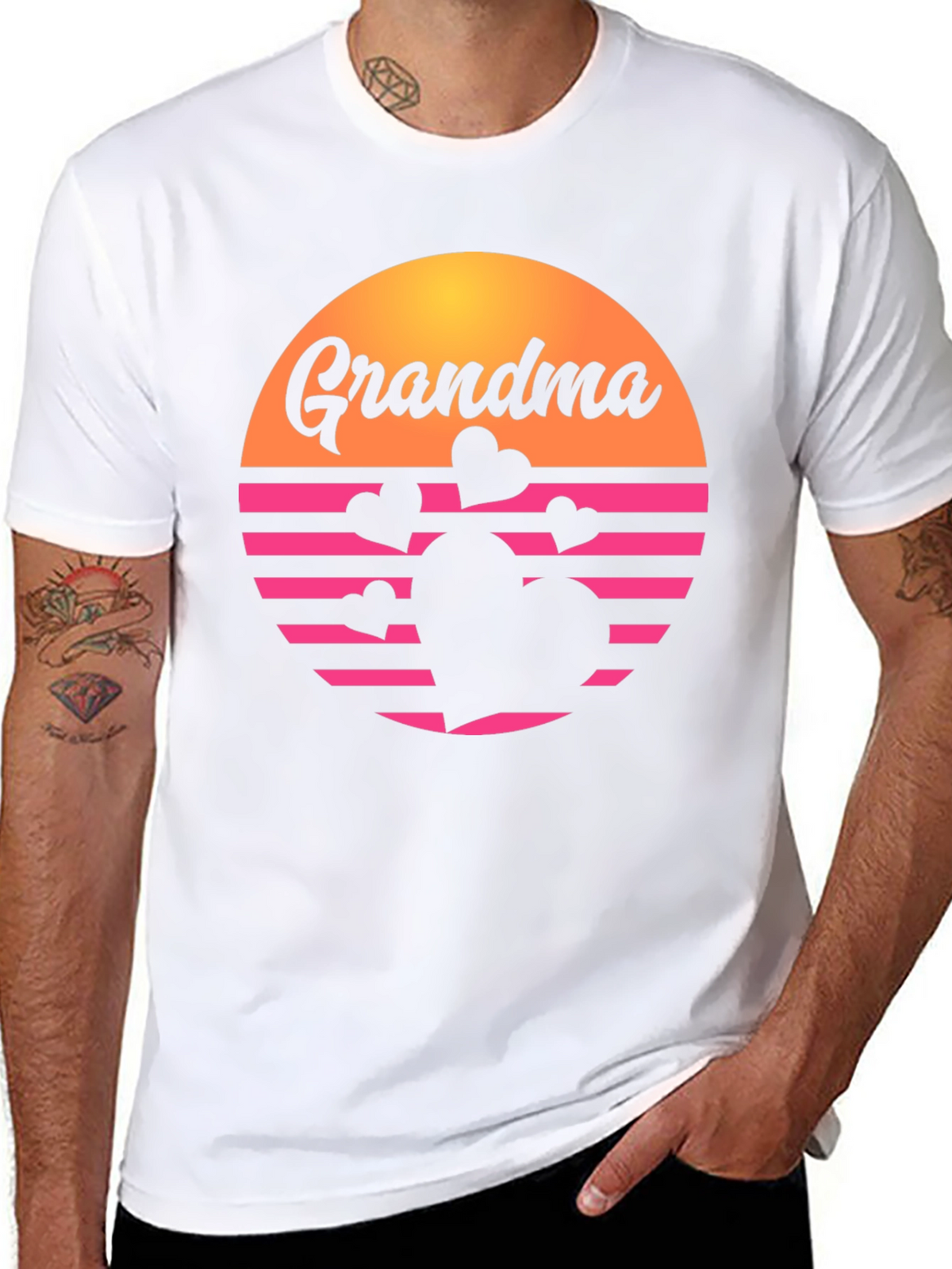 Retro Grandma Heart Graphic T-Shirt