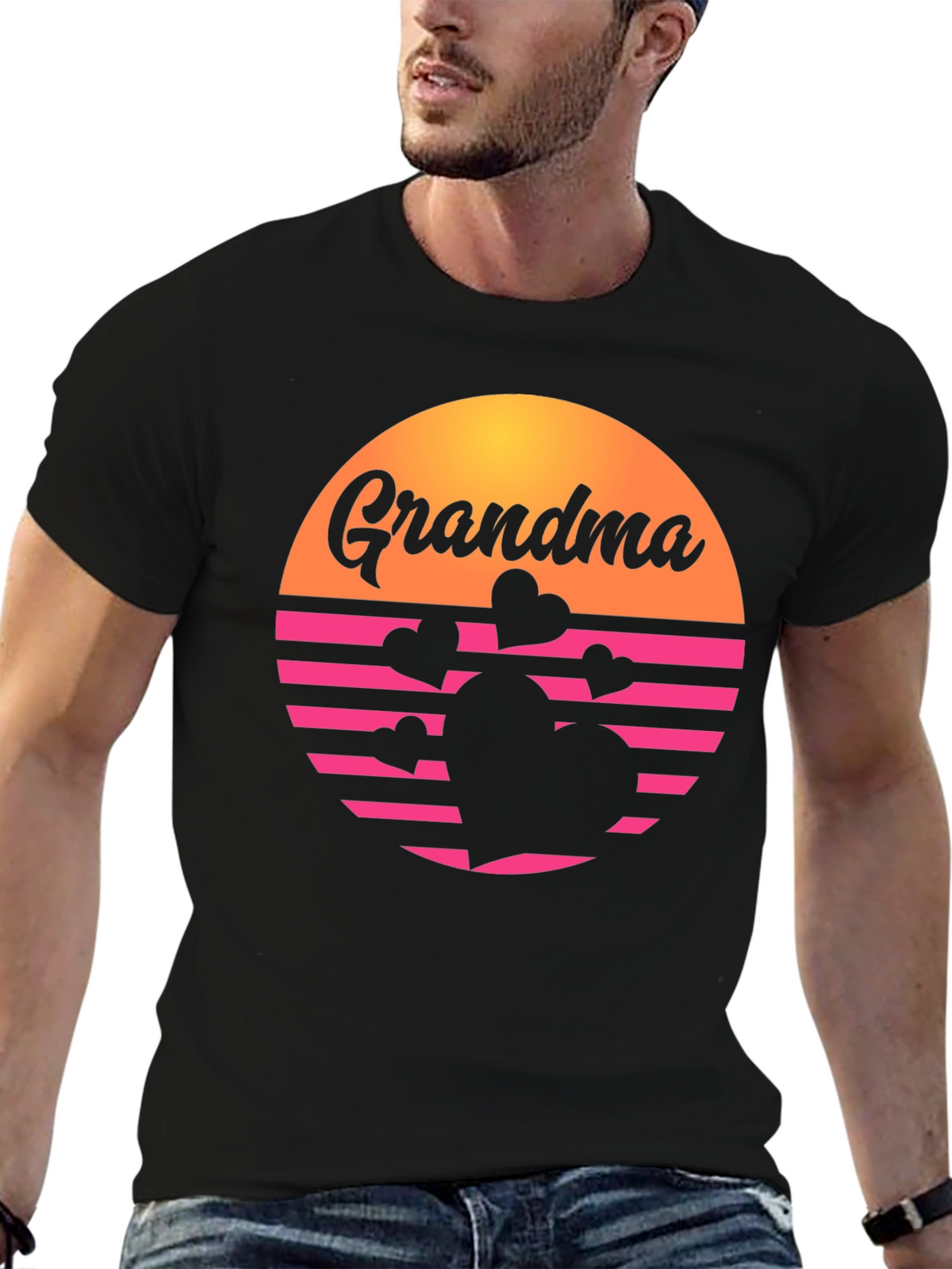 Retro Grandma Heart Graphic T-Shirt