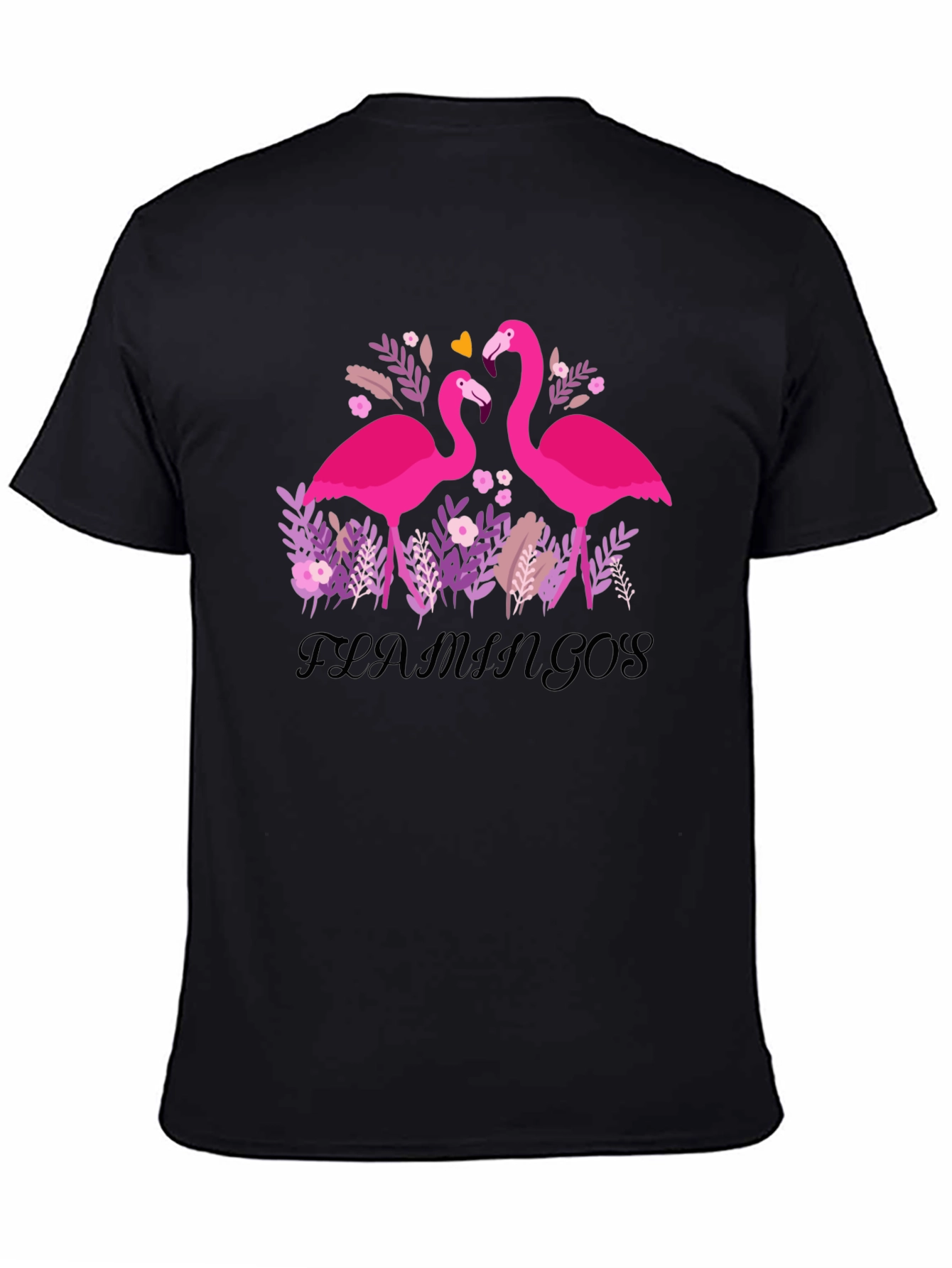 Flamingo Graphic Tee - Stylish Black T-Shirt