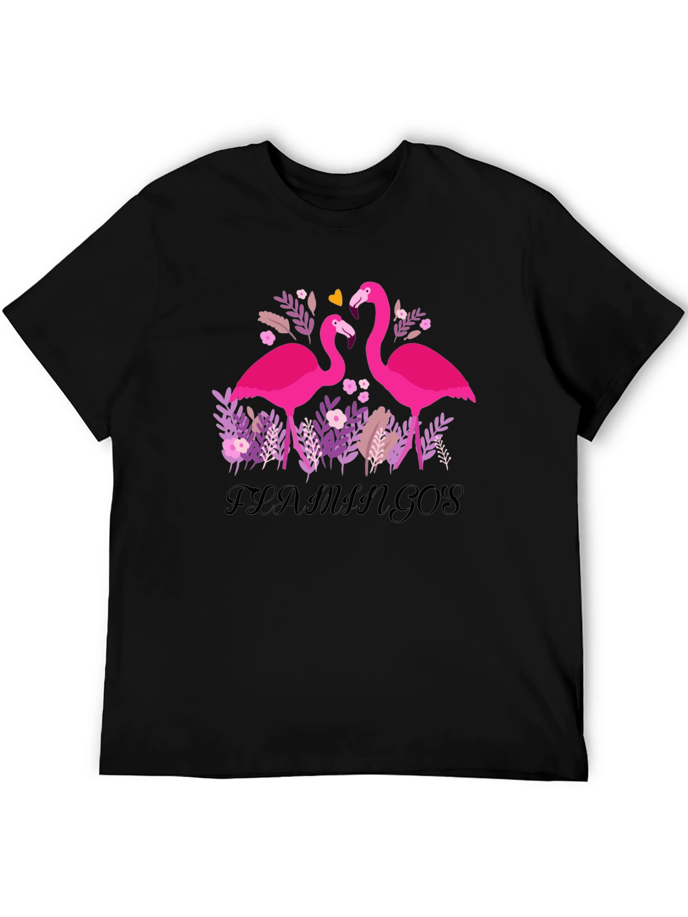 Flamingo Graphic Tee - Stylish Black T-Shirt