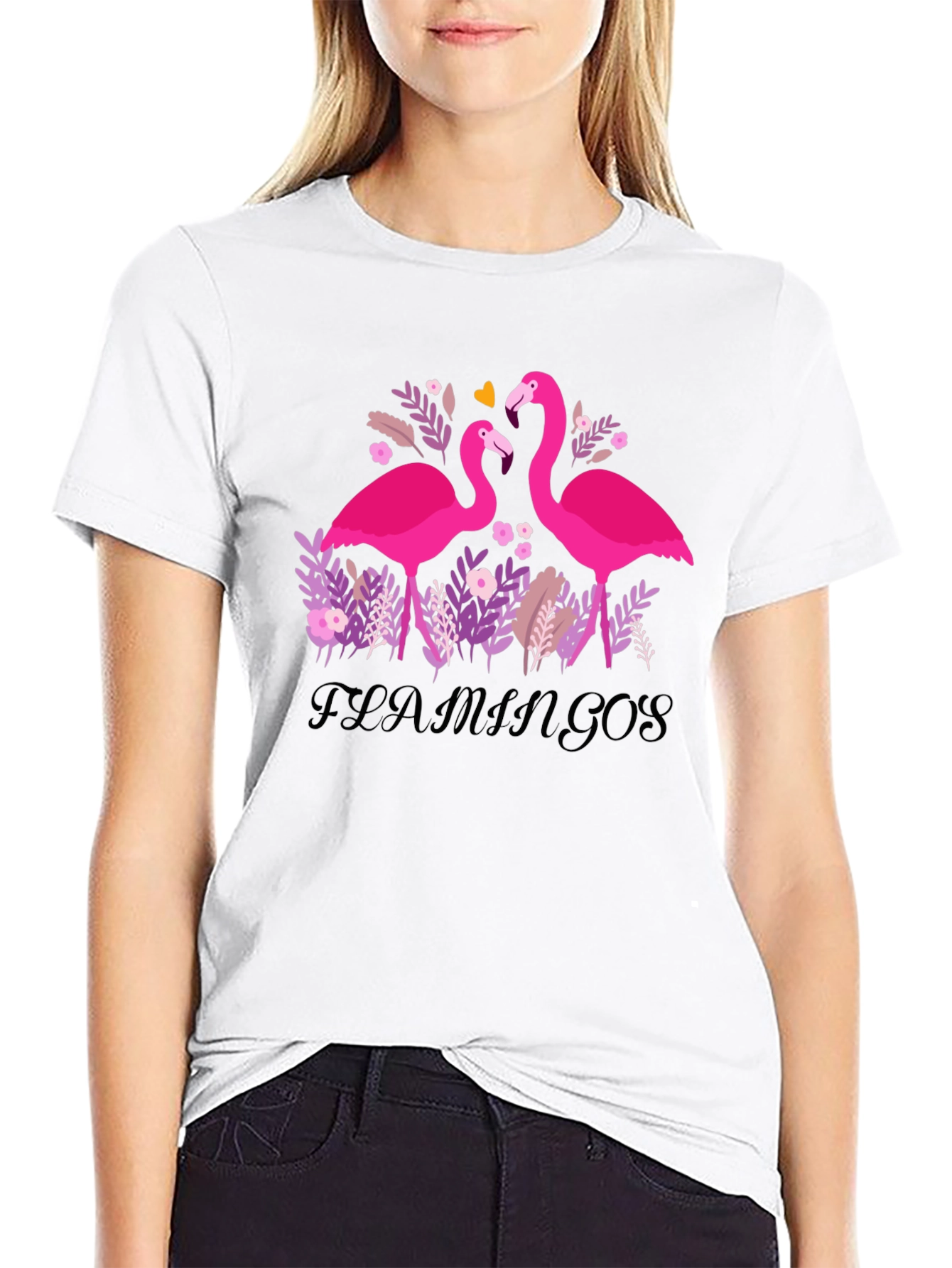 Flamingo Graphic Tee - Stylish Black T-Shirt