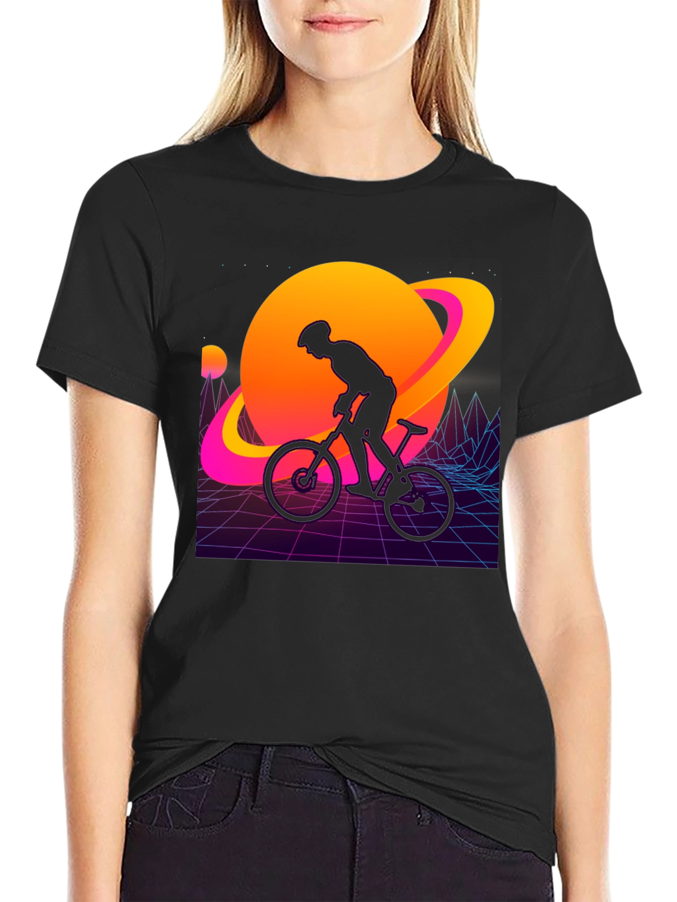 Retro Planet Biker Graphic Tee