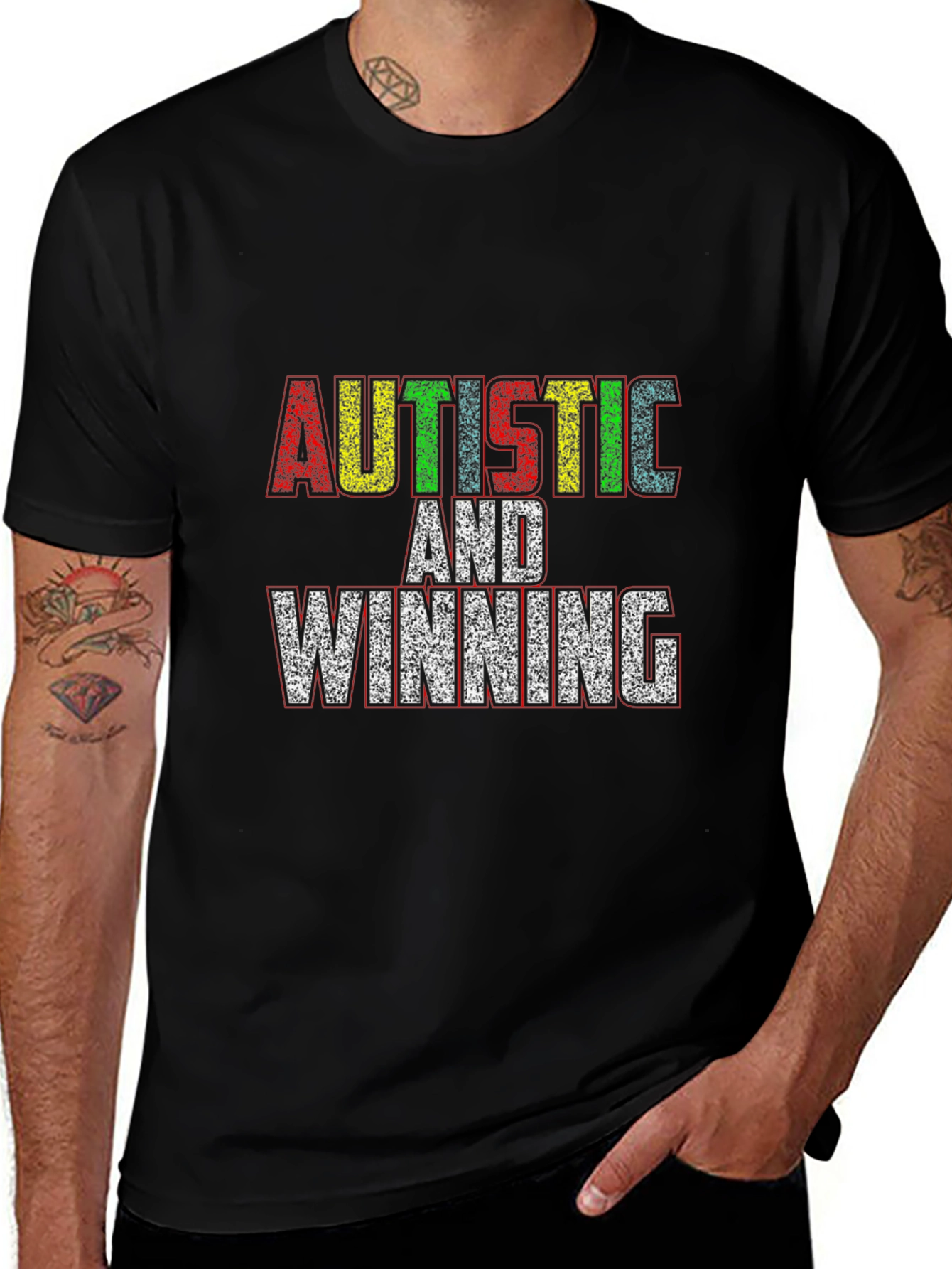 Autistic and Winning Black T-Shirt