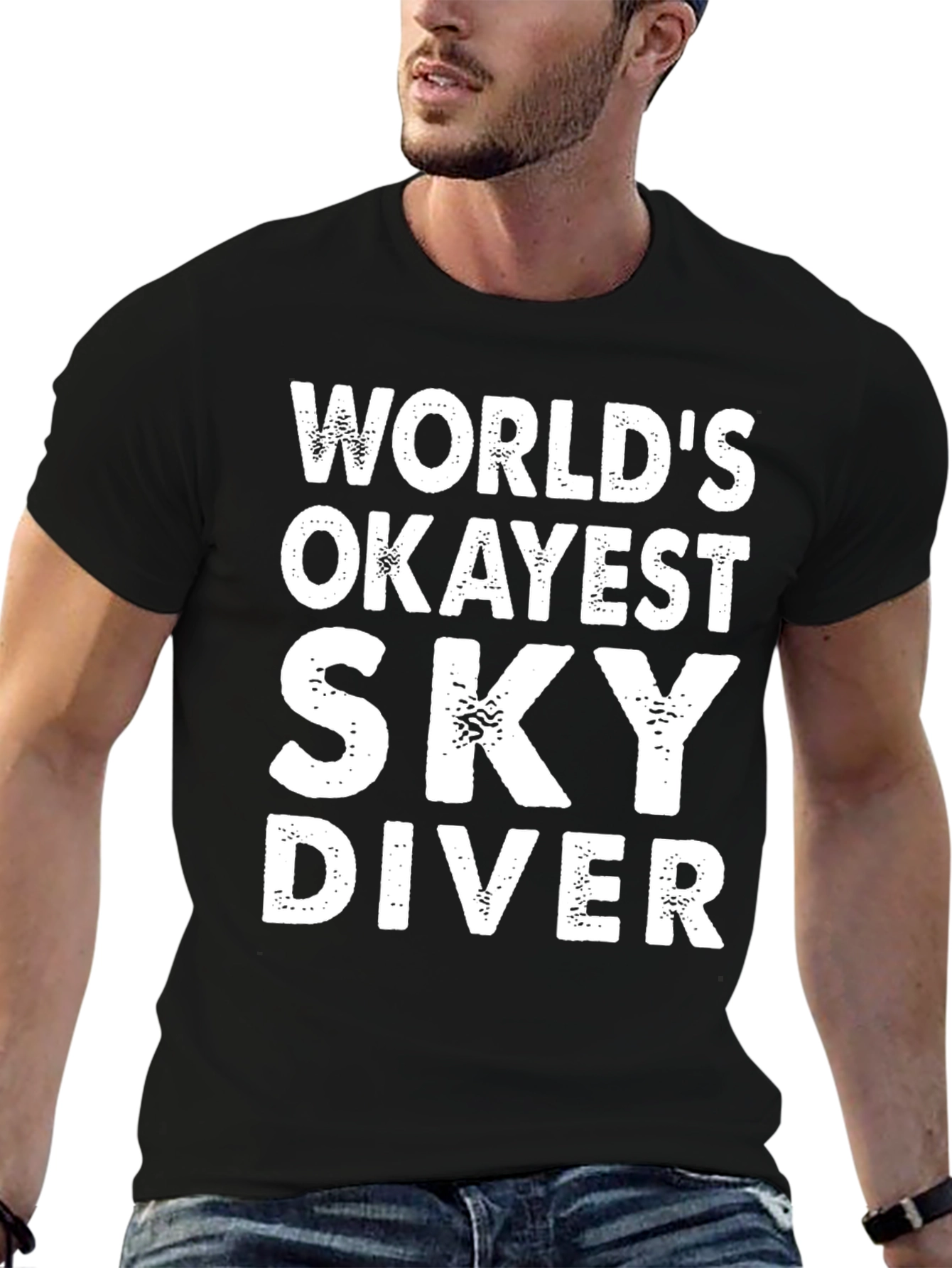 Worlds Okayest Sky Diver - Funny Graphic T-Shirt
