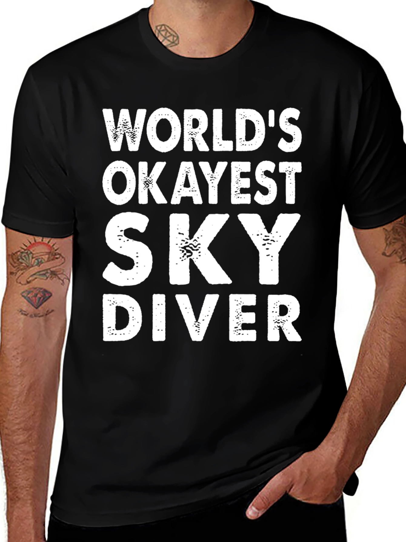Worlds Okayest Sky Diver - Funny Graphic T-Shirt