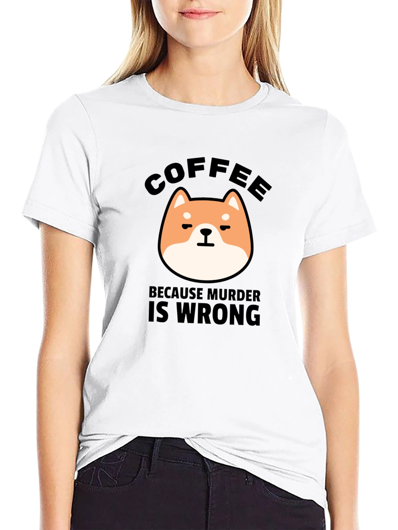 Coffee Because Murder Is Wrong Graphic T-Shirt