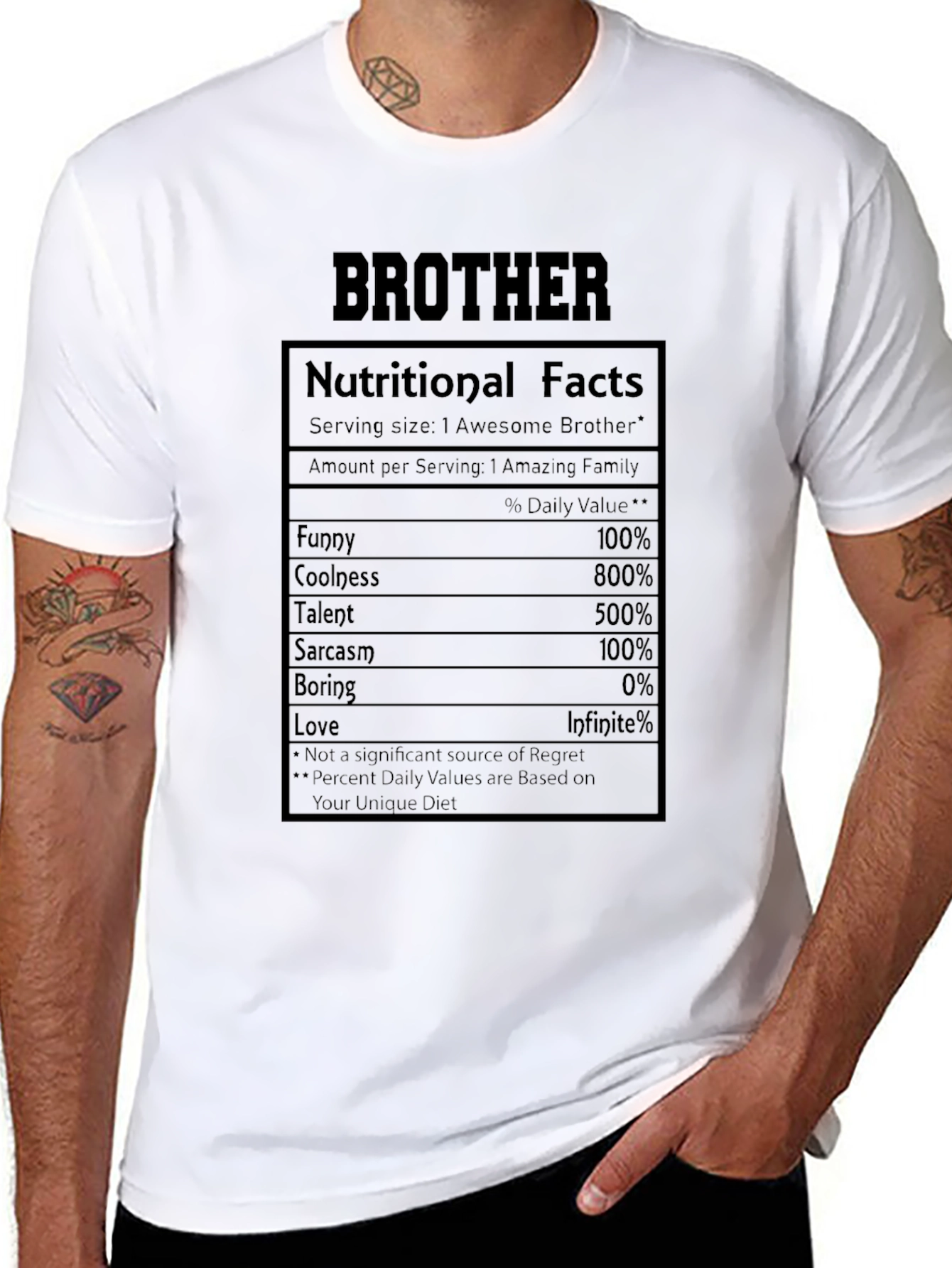 Brother Nutritional Facts Graphic T-Shirt