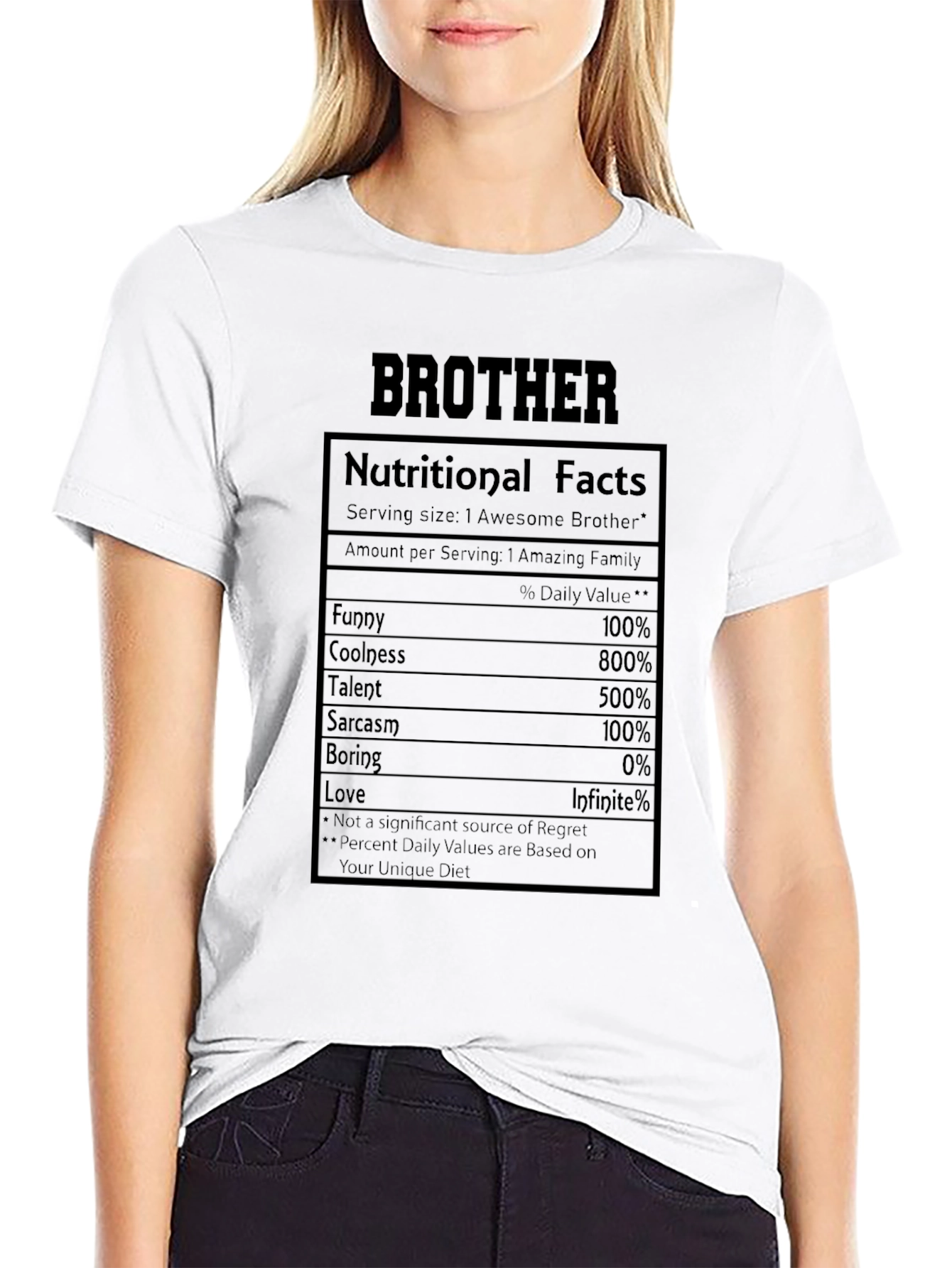 Brother Nutritional Facts Graphic T-Shirt